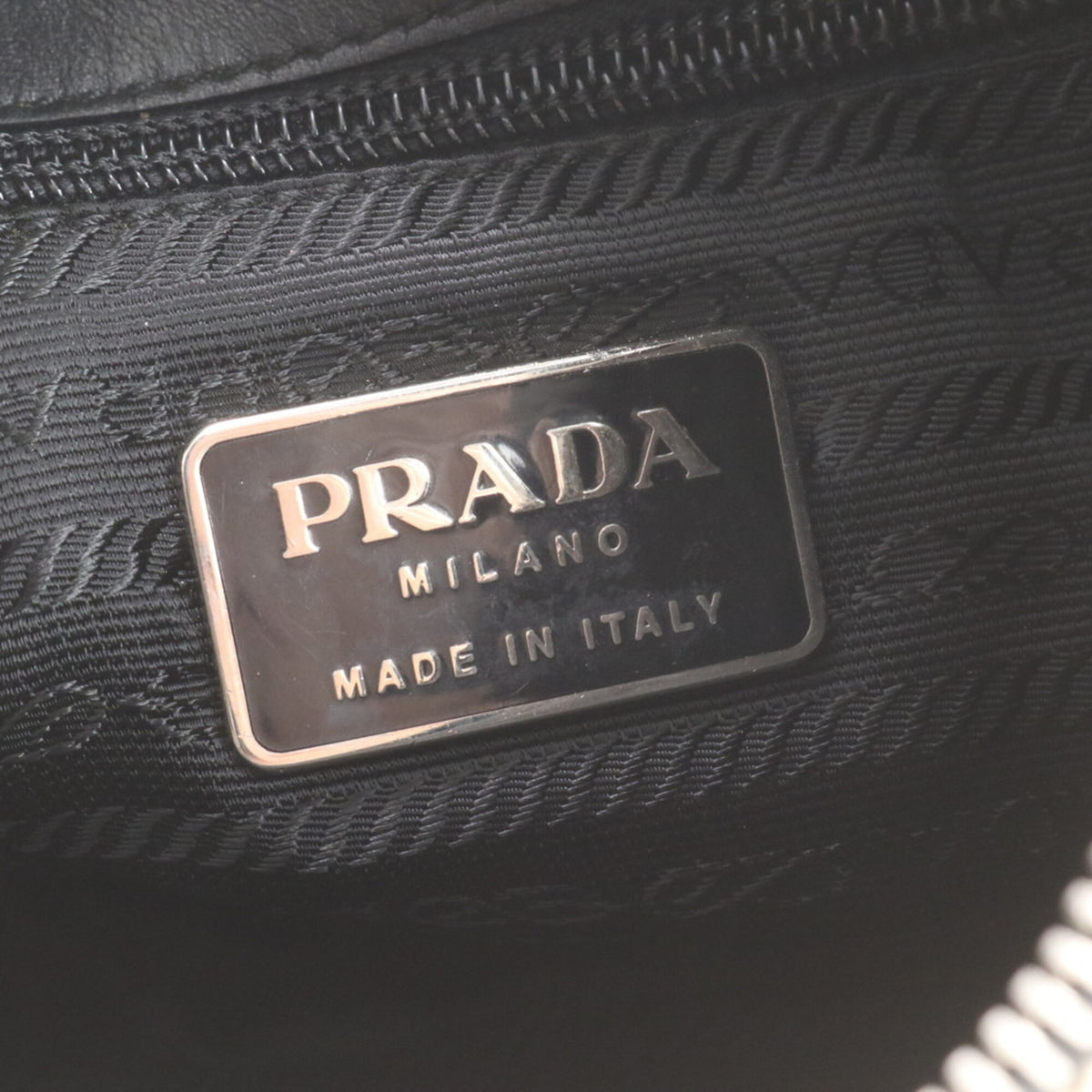 Prada Beige Leather Canvas Handbag Shoulder Bag Tote Bag (Pre-Owned)