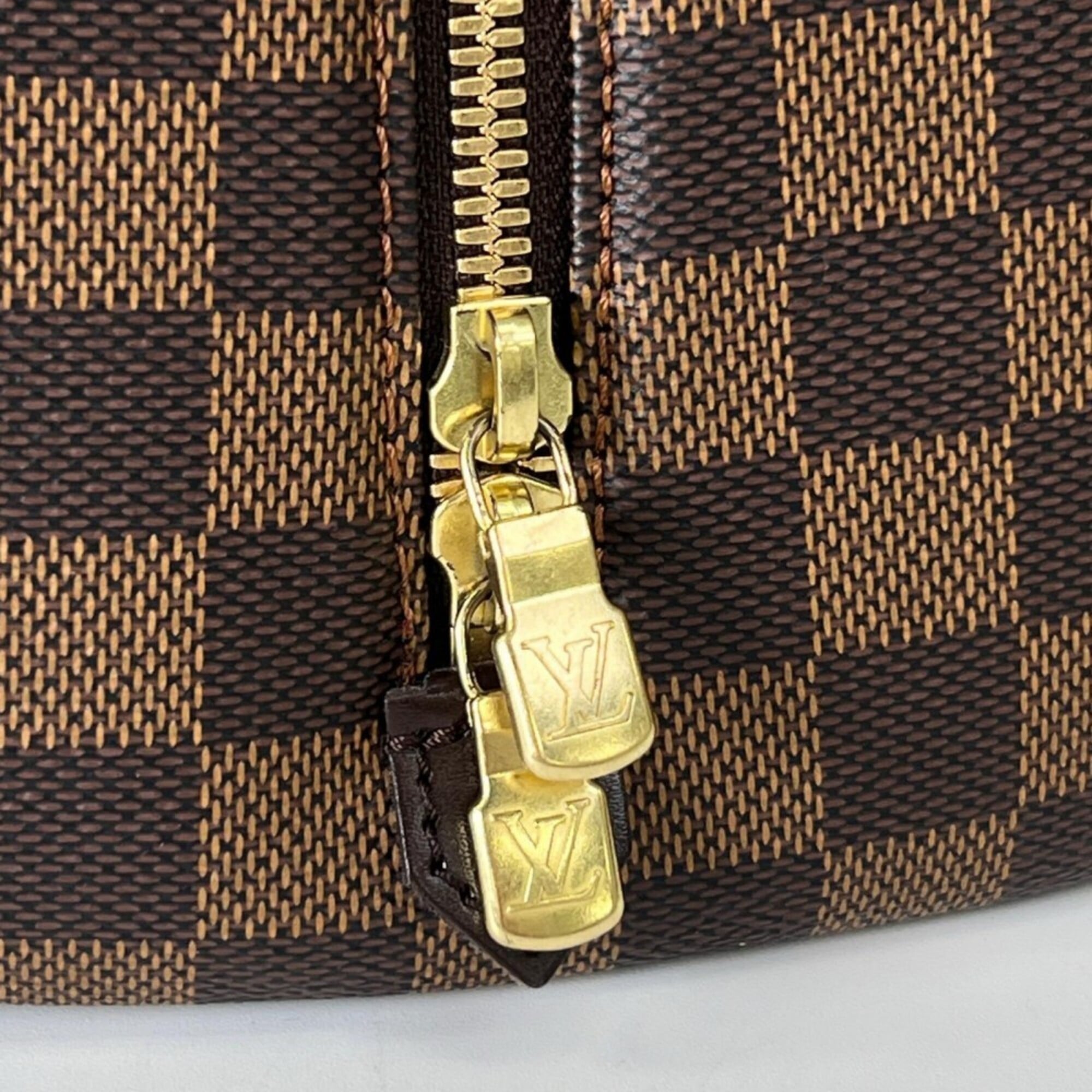 Louis Vuitton Brown White Damier Canvas Handbag (Pre-Owned)