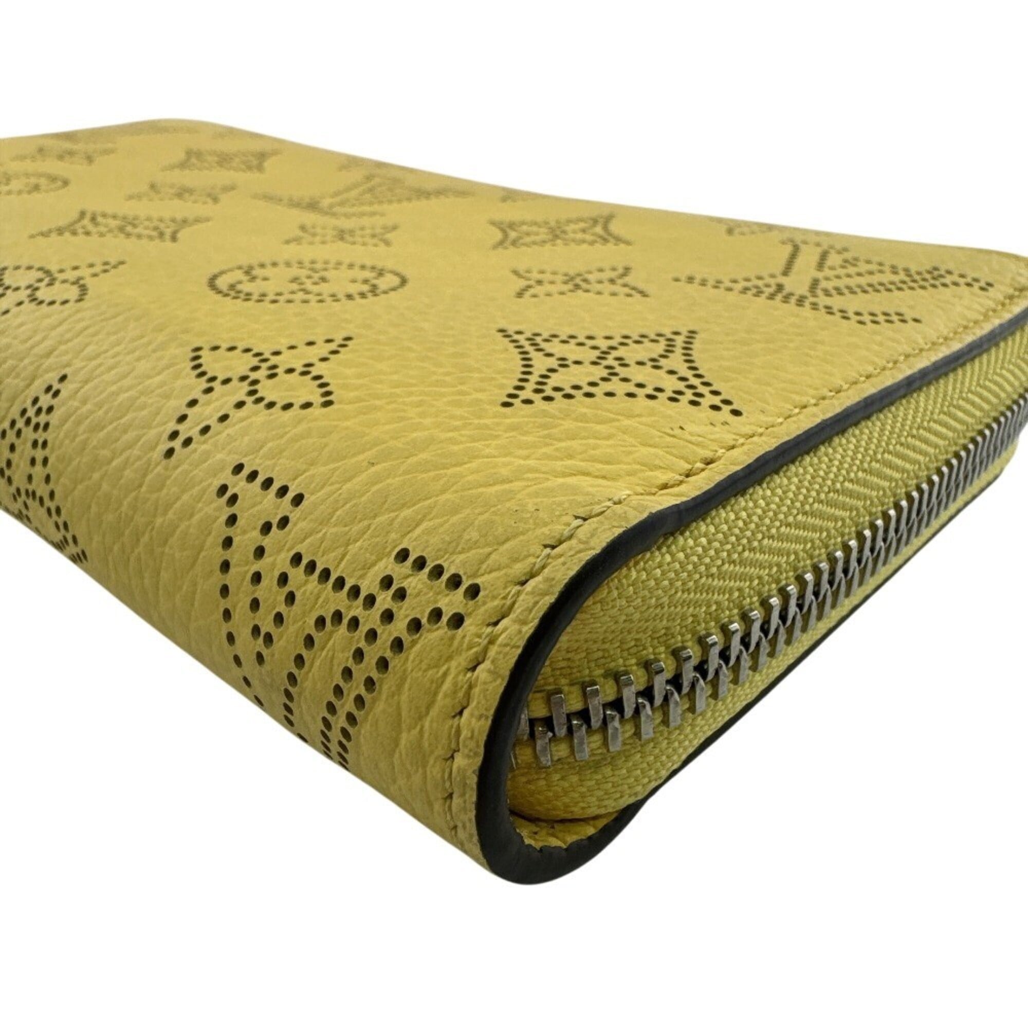 Louis Vuitton Mahina Yellow Leather Long Wallet (Bi-Fold) (Pre-Owned)