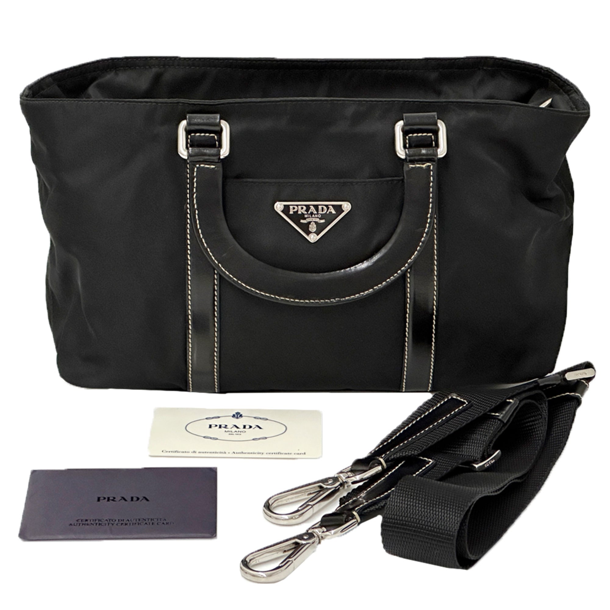 Prada Black Nylon Handbag Shoulder Bag (Pre-Owned)