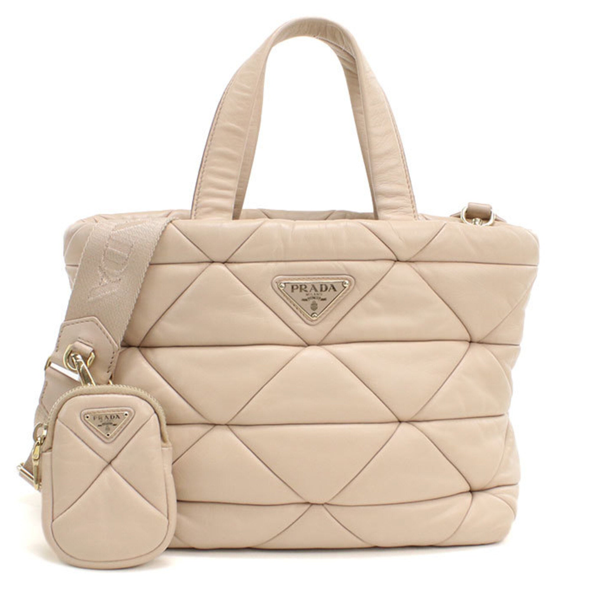 Prada Beige Leather Tote Bag (Pre-Owned)