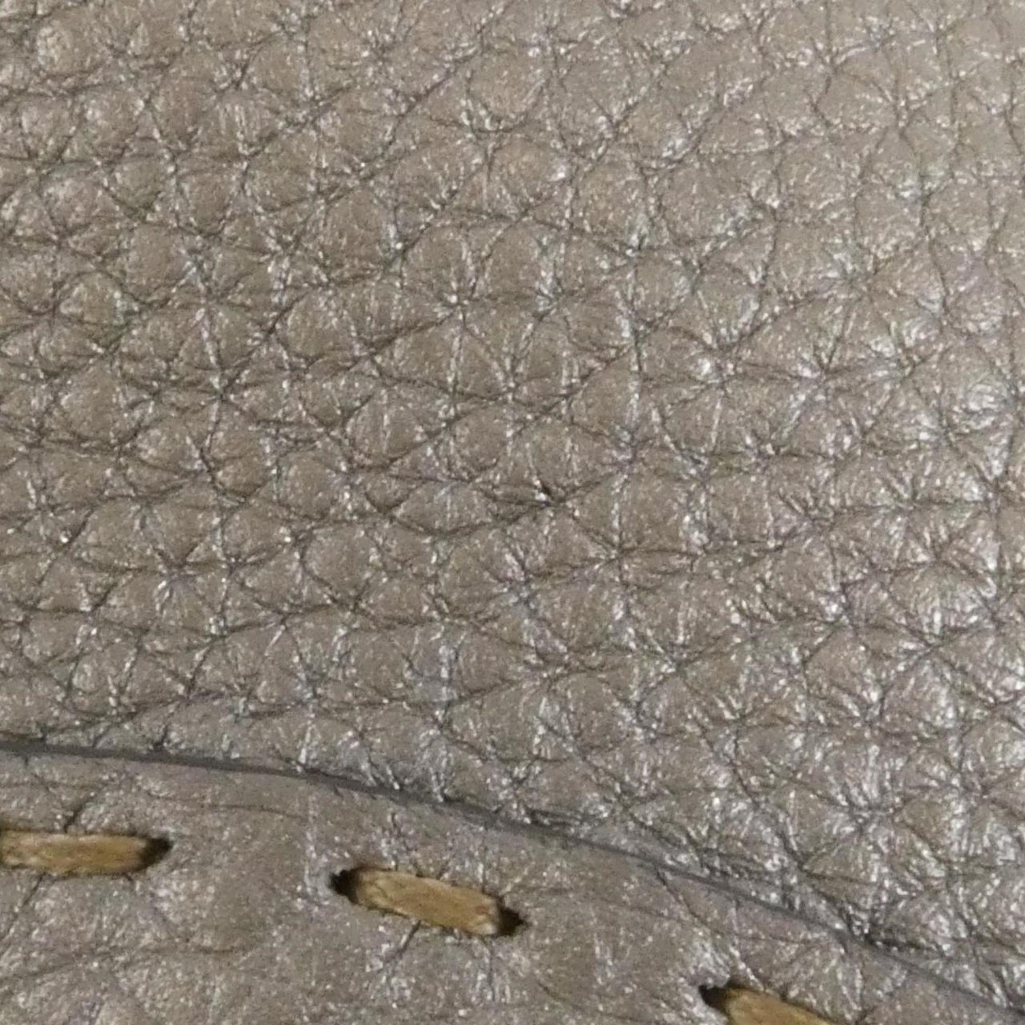 Fendi Gray Leather Handbag (Pre-Owned)