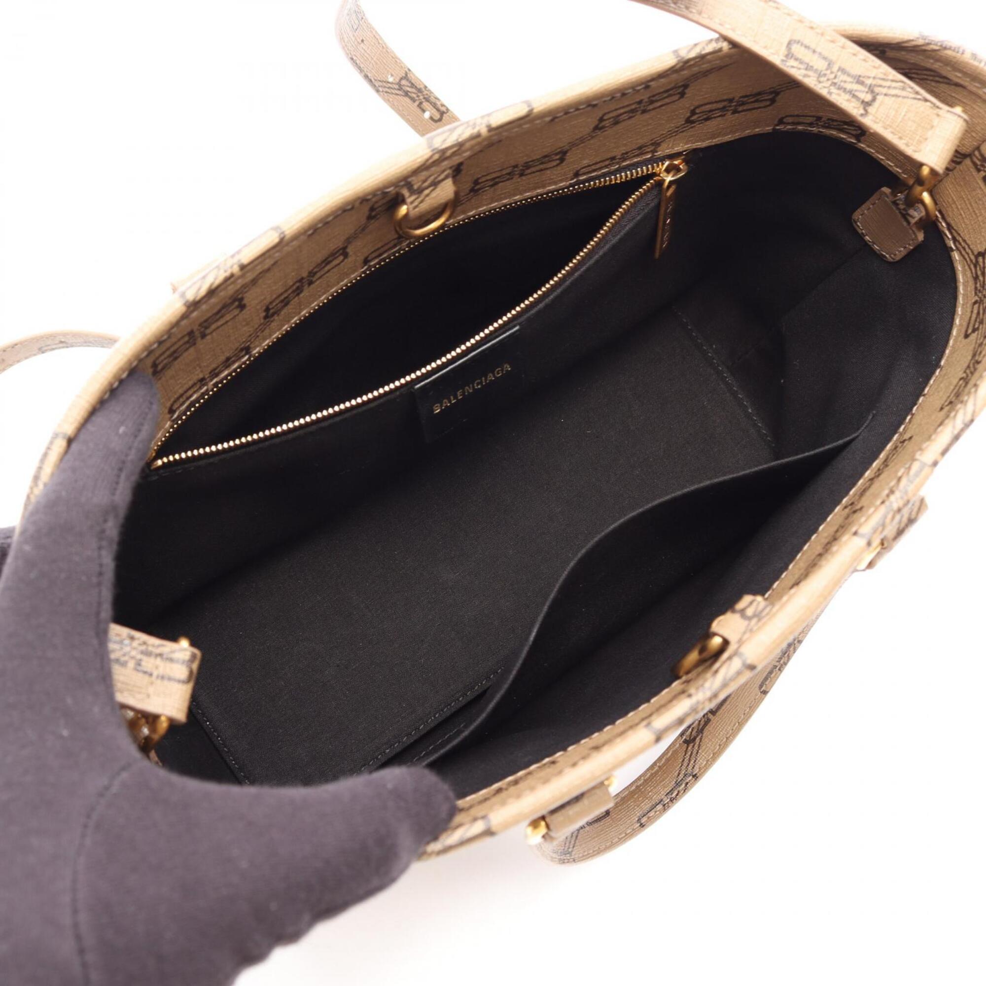 Balenciaga Brown Pvc Coated Canvas Handbag (Pre-Owned)