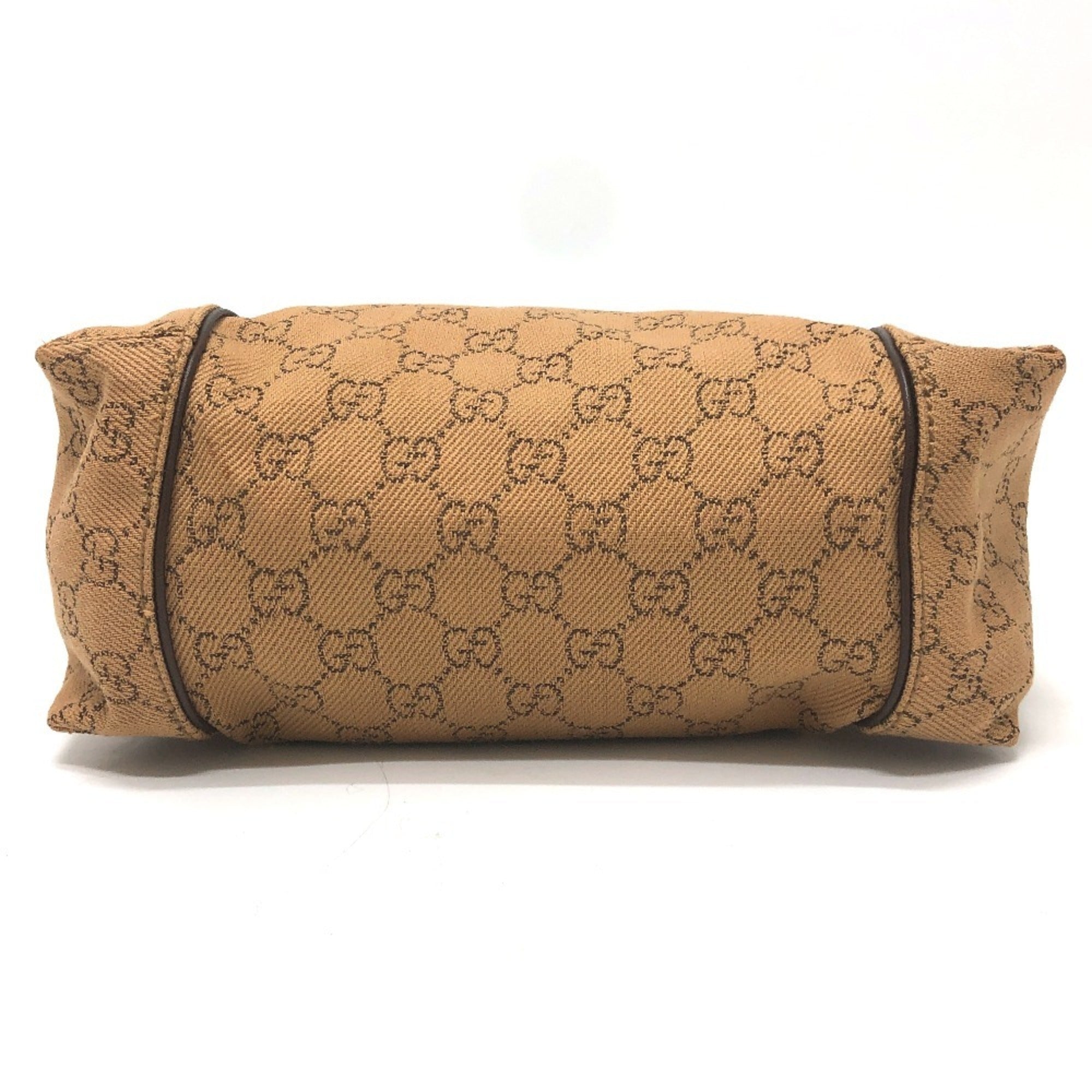 Gucci Beige Canvas Handbag Shoulder Bag (Pre-Owned)