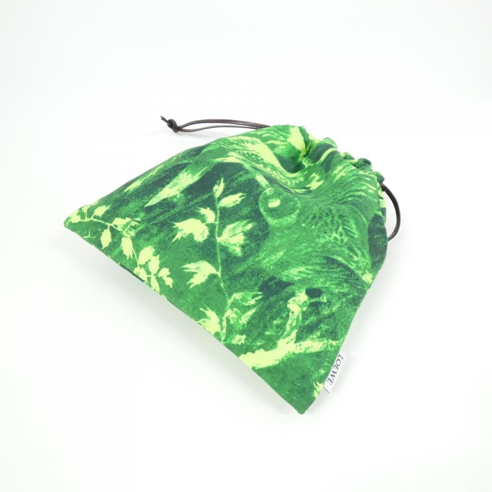 Loewe Green Canvas Handbag Pouch (Pre-Owned)