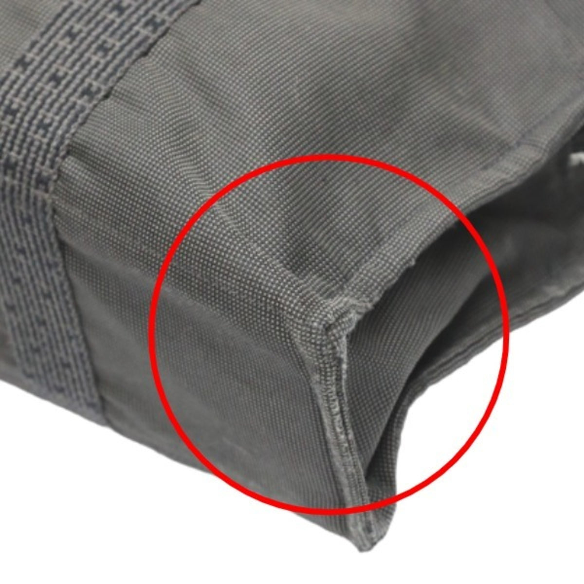 Hermes Gray Canvas Tote Bag (Pre-Owned)
