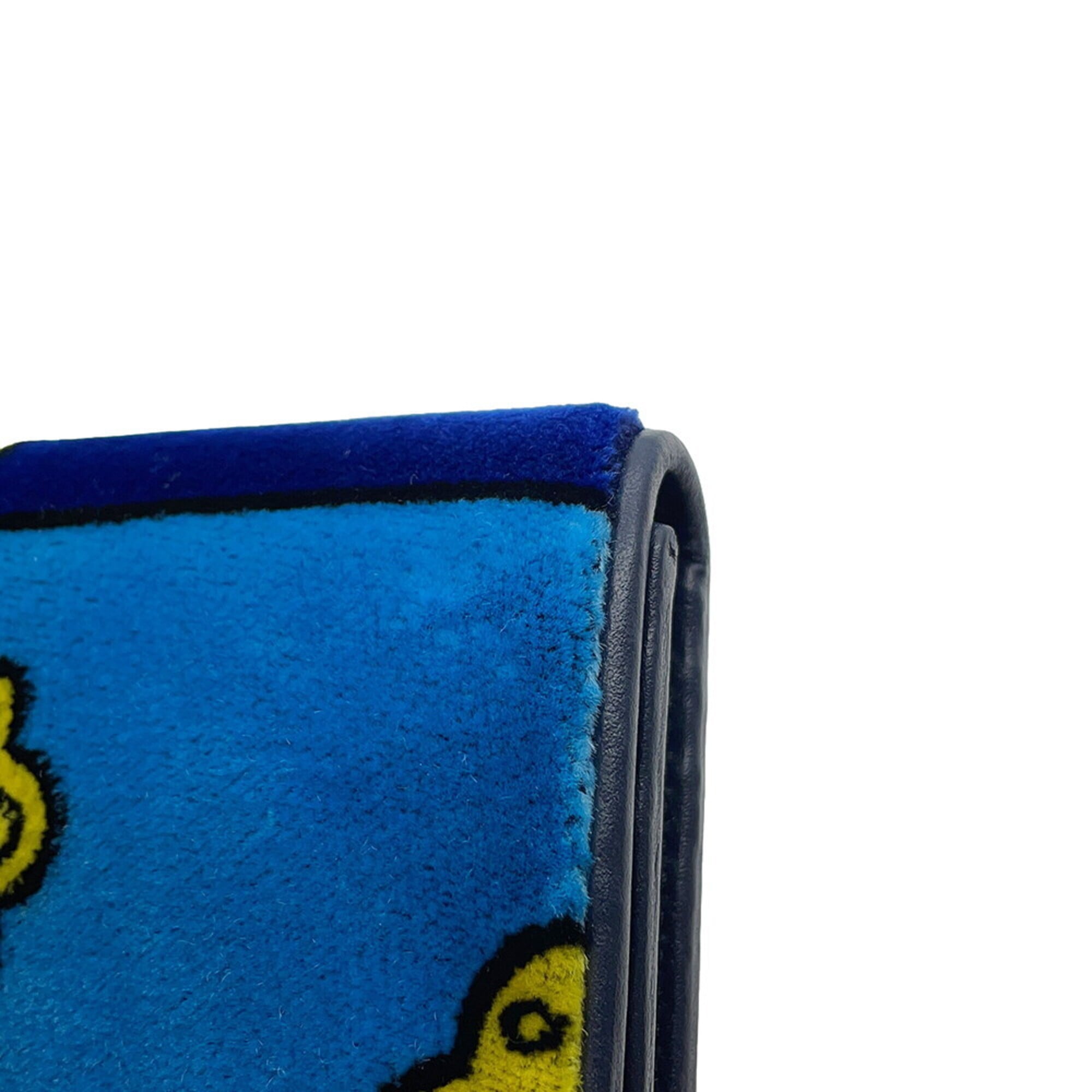 Prada Blue Multi-Color Leather Chain/Shoulder Wallet (Pre-Owned)