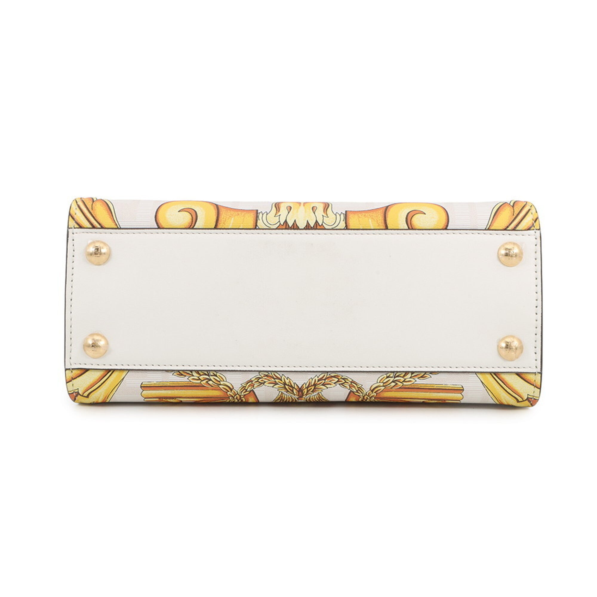 Fendi Peekaboo White Yellow Leather Handbag Shoulder Bag (Pre-Owned)