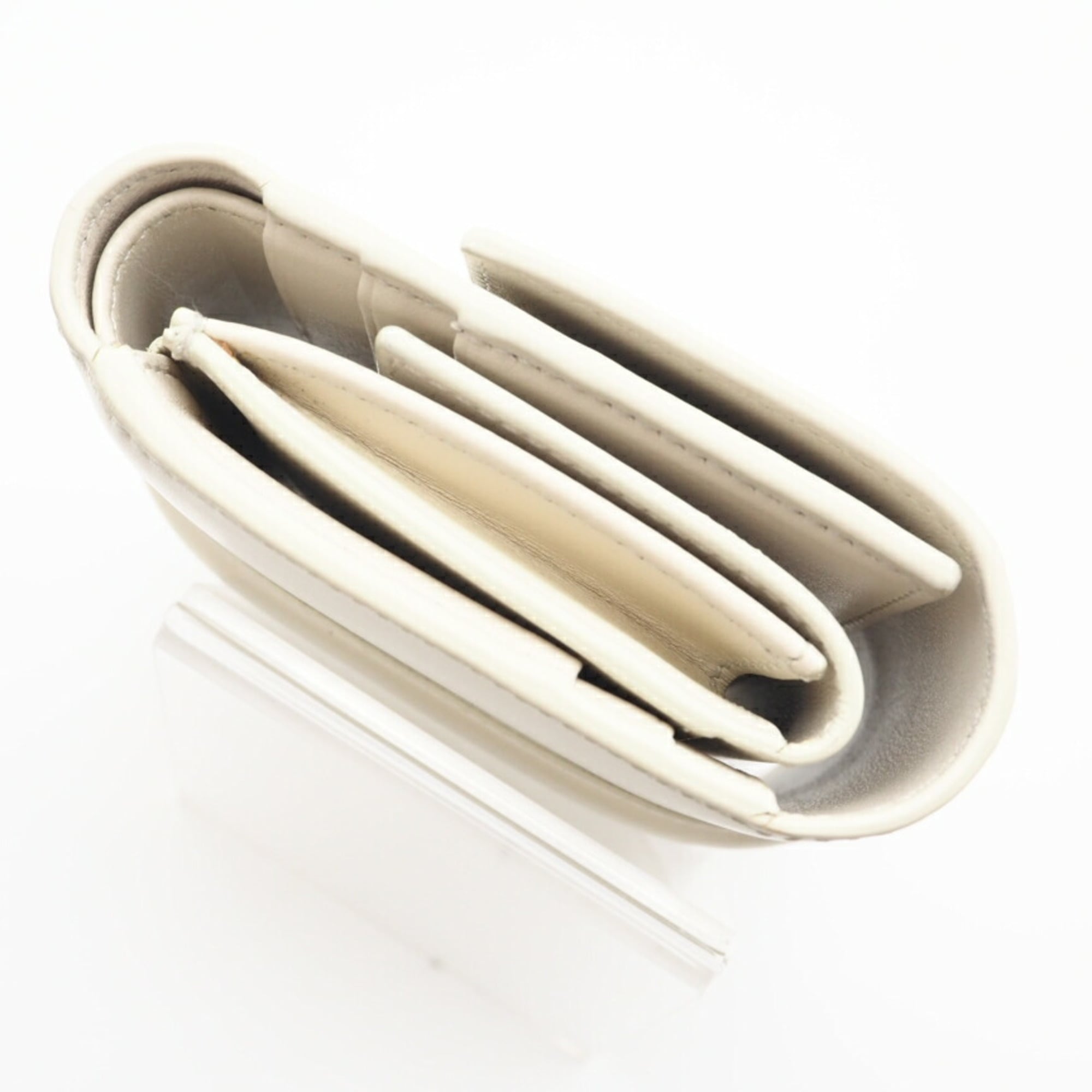 Celine White Satin Wallet (Tri-Fold) (Pre-Owned)