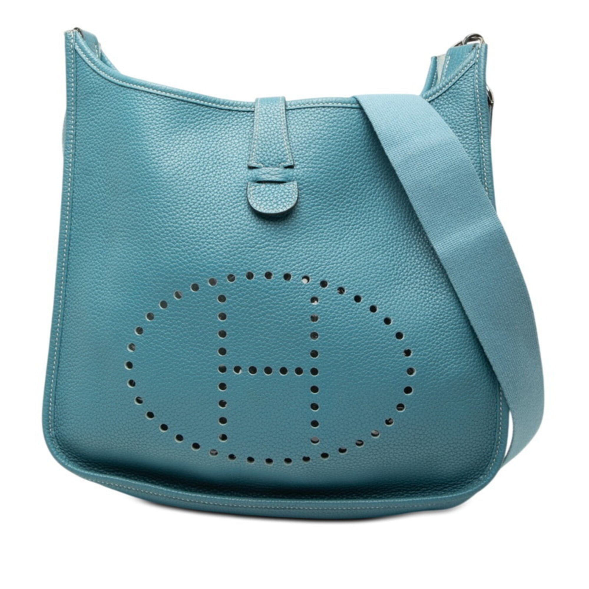Hermes Blue Jean Taurillon Clemence Leather Shoulder Bag (Pre-Owned)