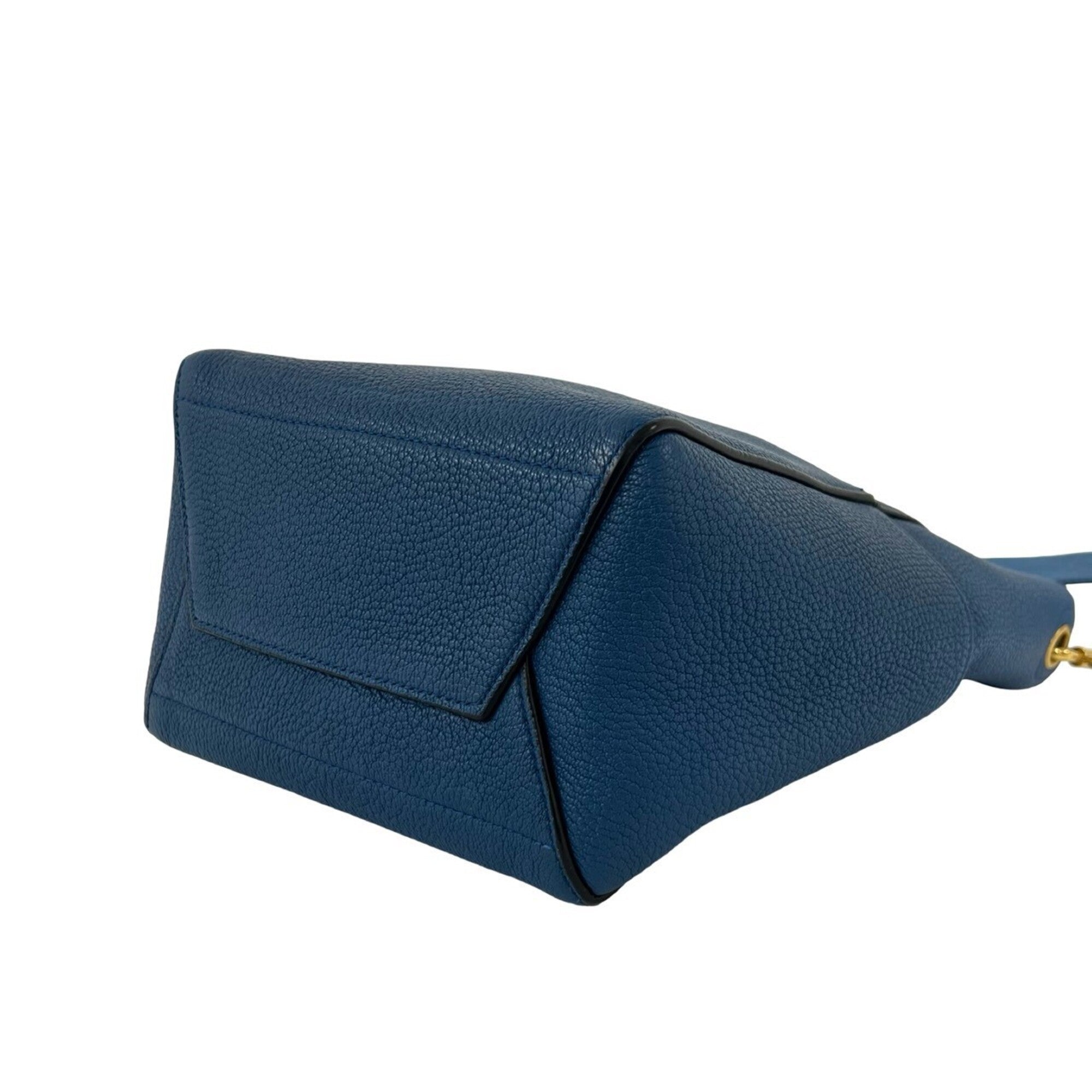 Celine Blue Leather Shoulder Bag Tote Bag (Pre-Owned)