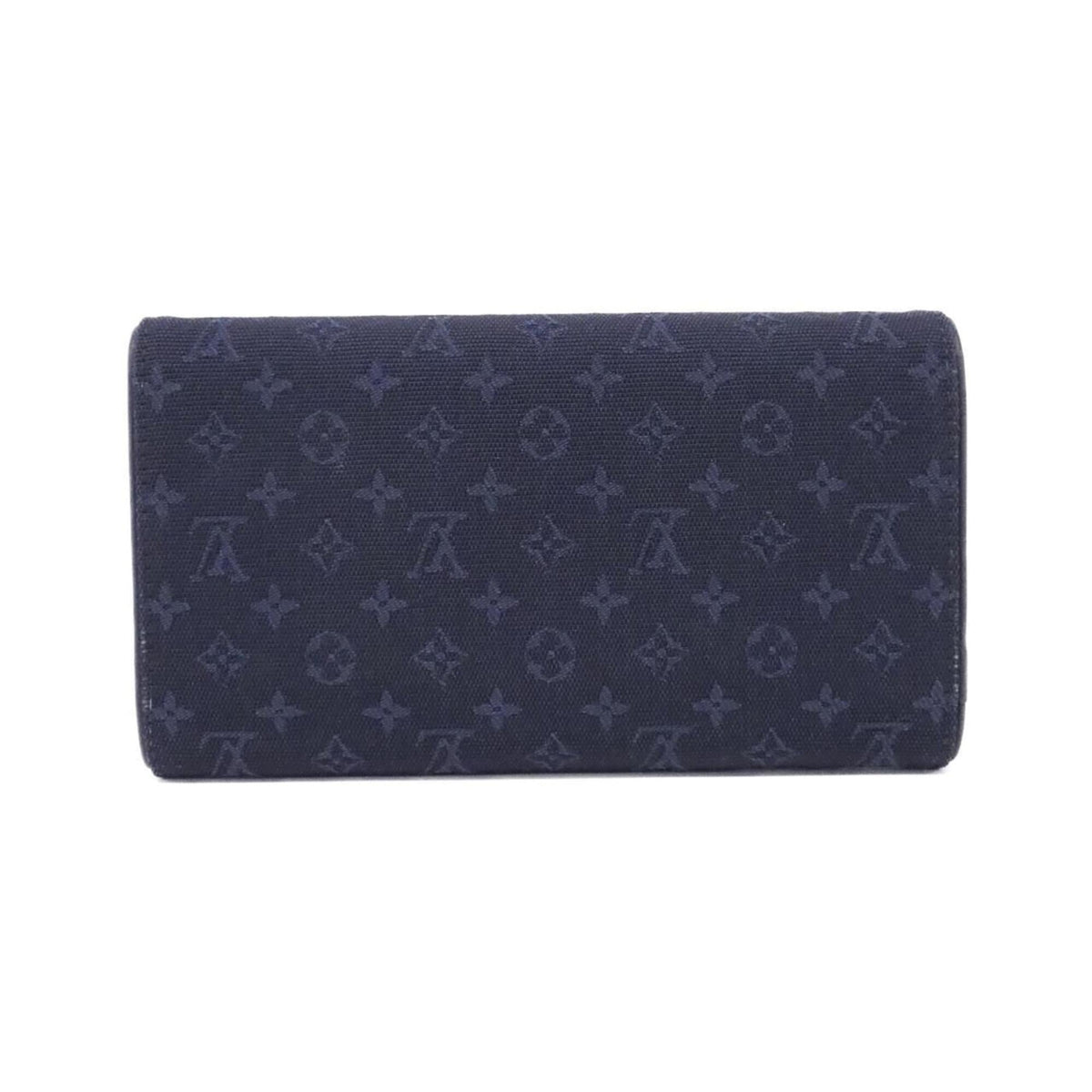 Louis Vuitton Dark Blue Canvas Long Wallet (Tri-Fold) (Pre-Owned)