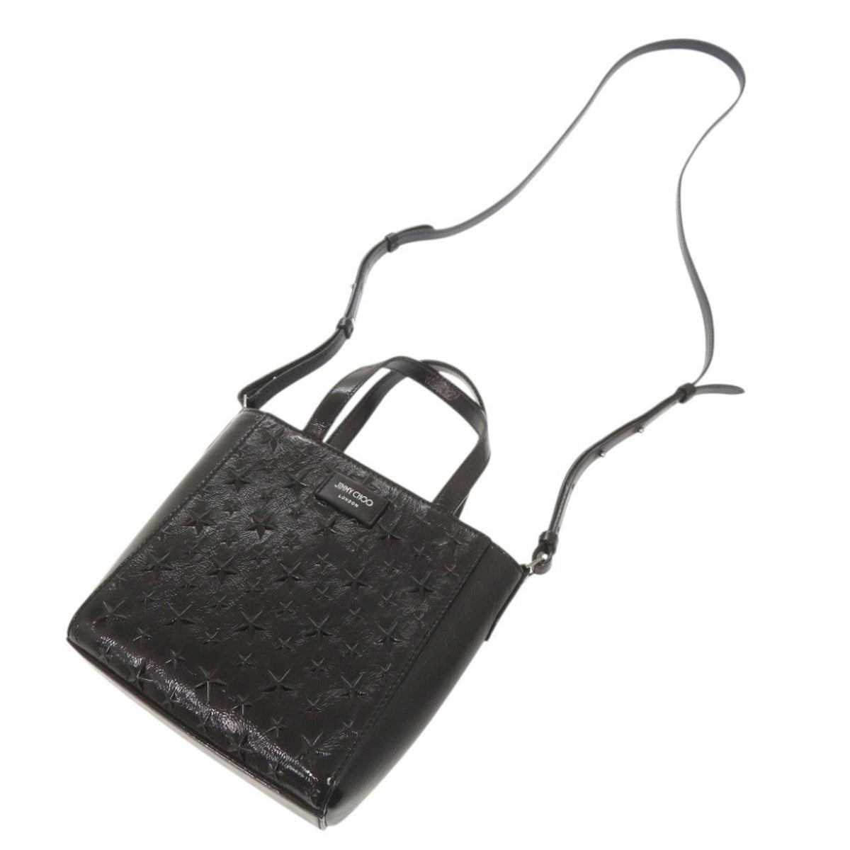 Jimmy Choo Black Patent Leather Handbag Shoulder Bag (Pre-Owned)