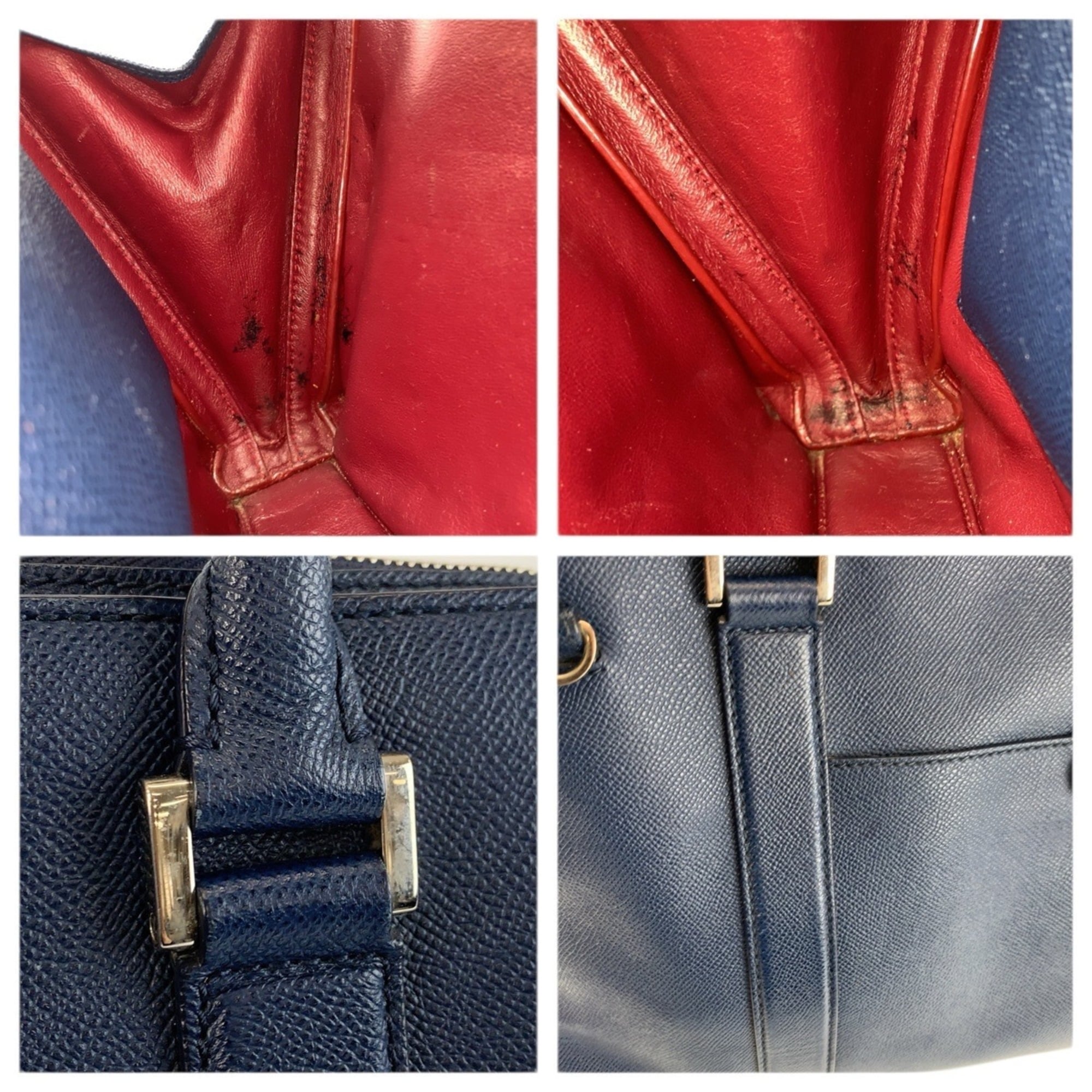 Bvlgari Navy Leather Briefcase (Pre-Owned)