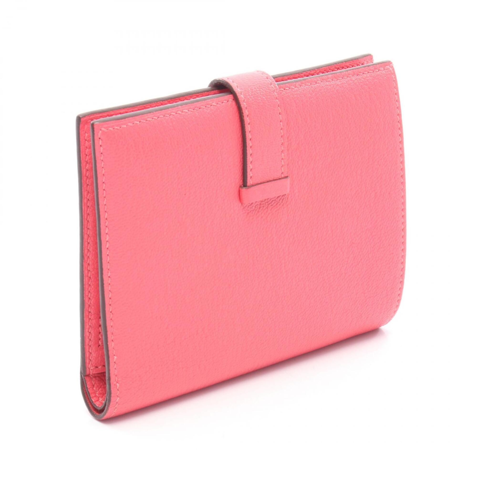 Hermes Pink Chevre Leather Wallet (Bi-Fold) (Pre-Owned)