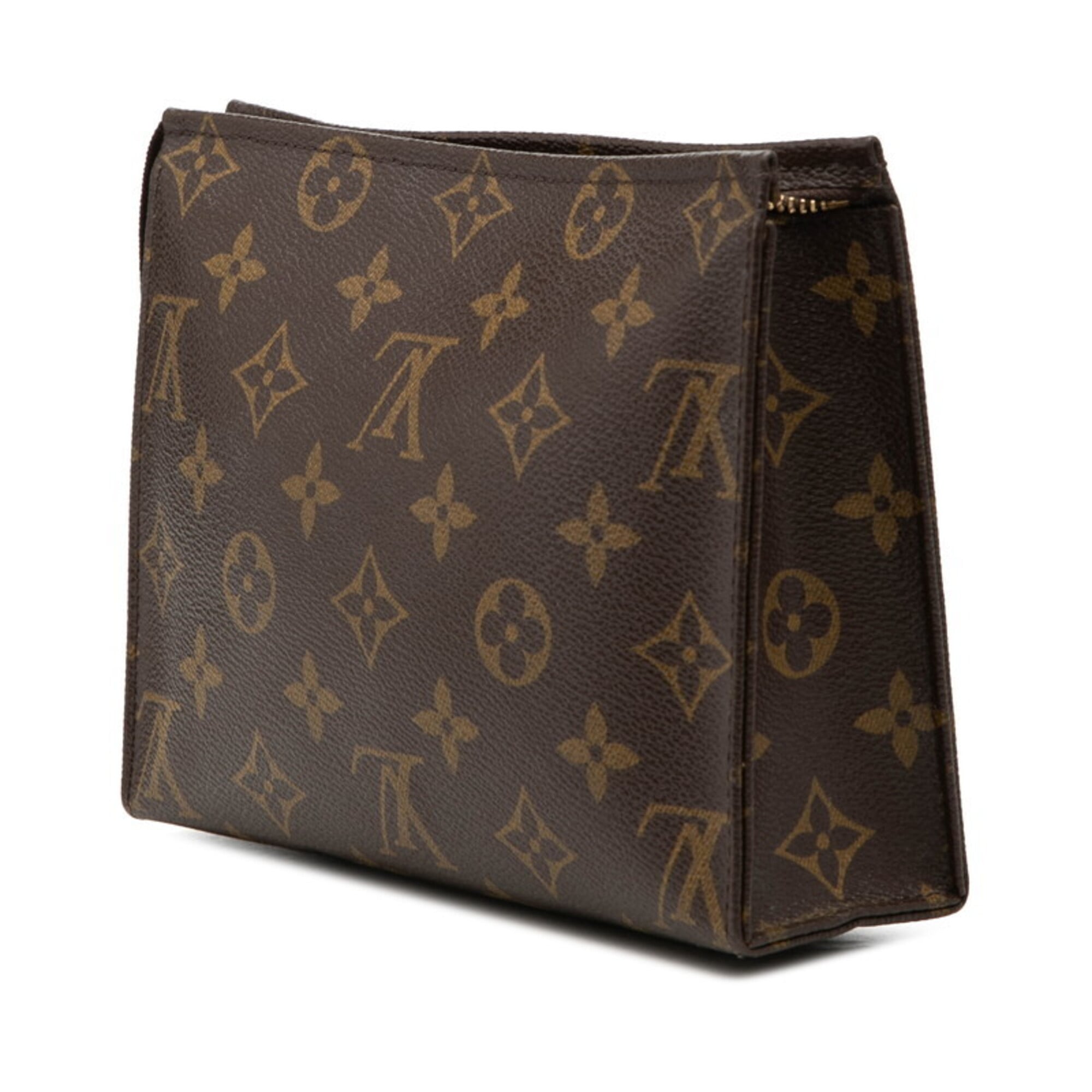 Louis Vuitton Brown Pvc Leather Handbag Pochette Pouch (Pre-Owned)