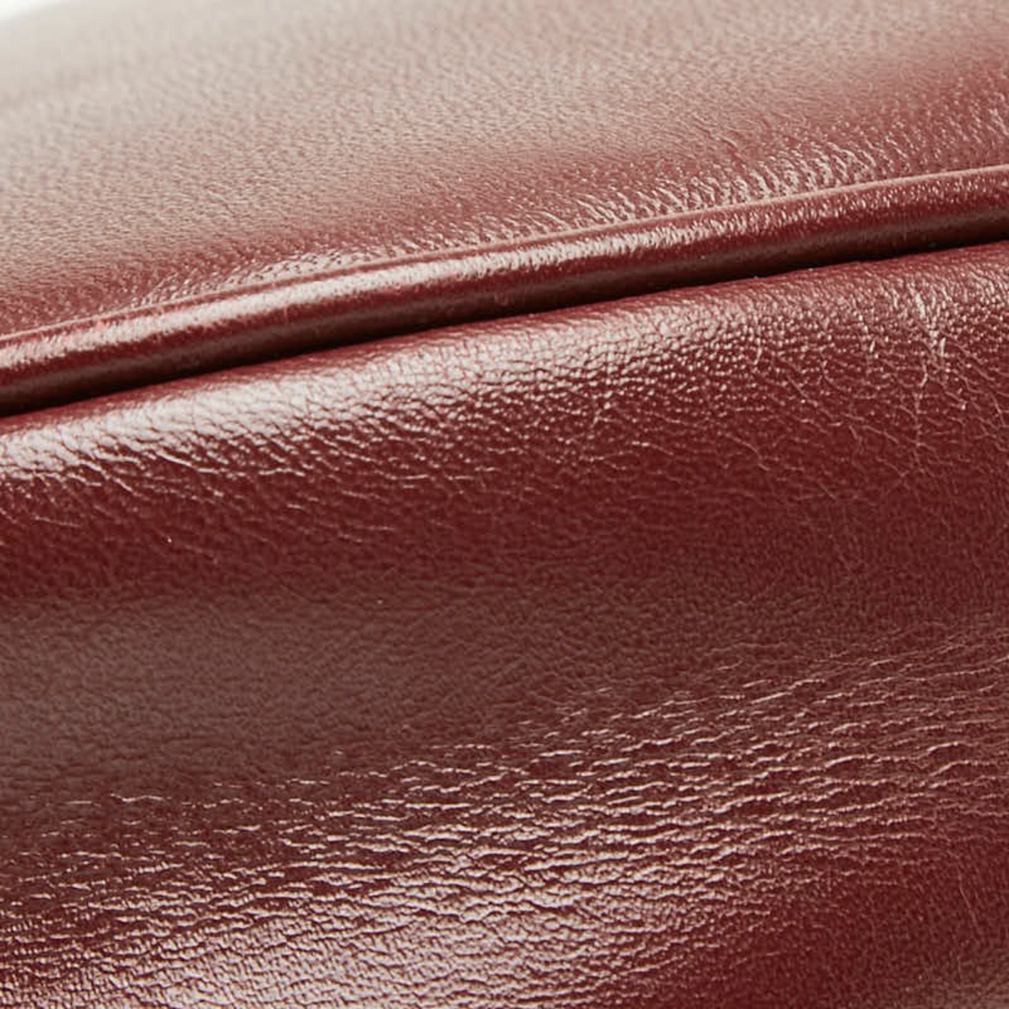 Cartier Must Bordeaux Wine Red Leather Shoulder Bag (Pre-Owned)