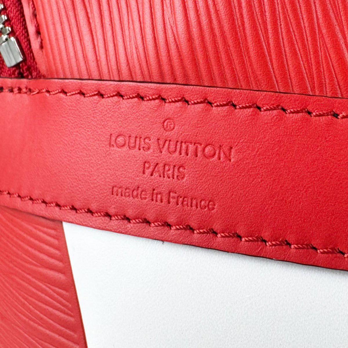 Louis Vuitton Red Color White Epi Leather Backpack (Pre-Owned)