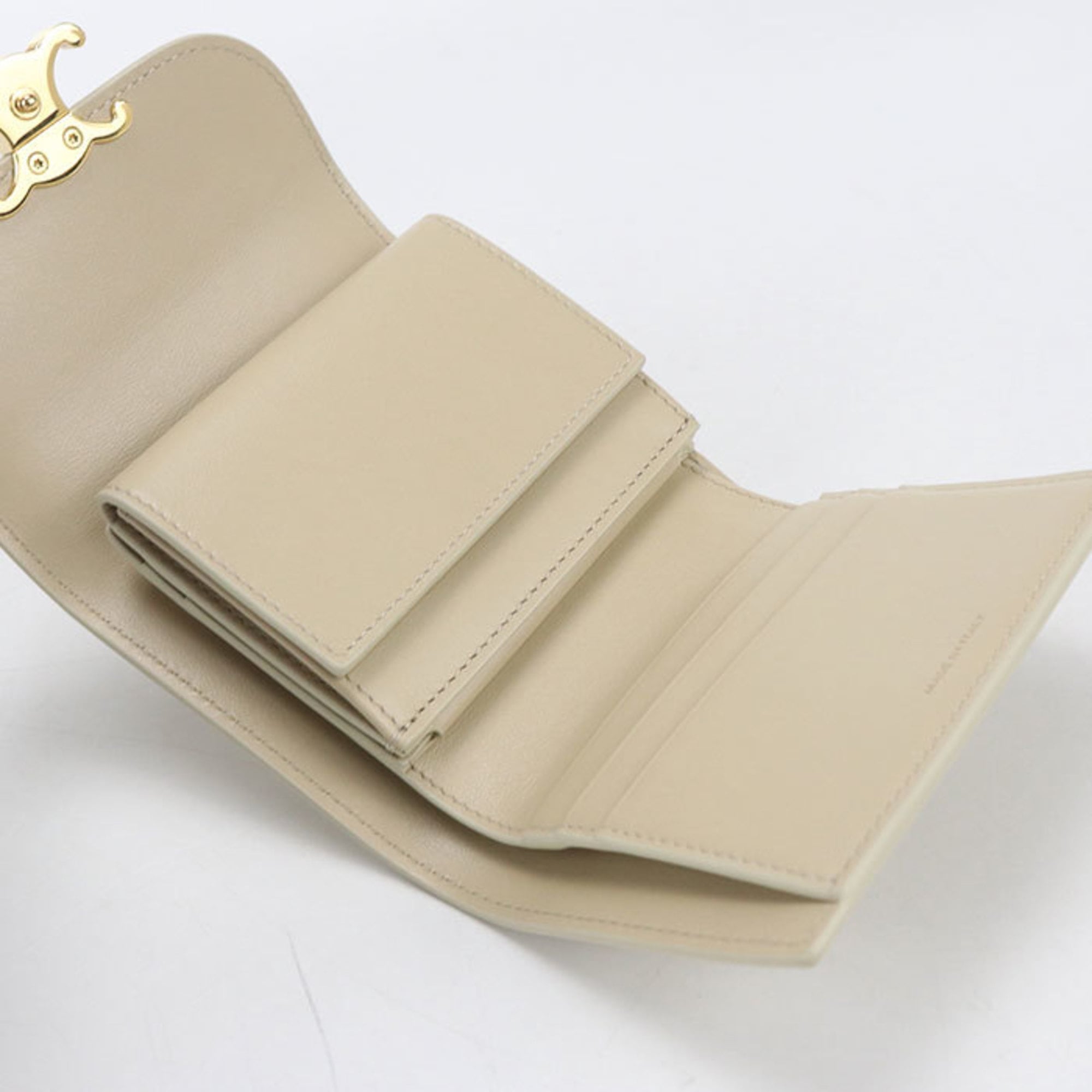 Celine Beige Leather Wallet (Tri-Fold) (Pre-Owned)