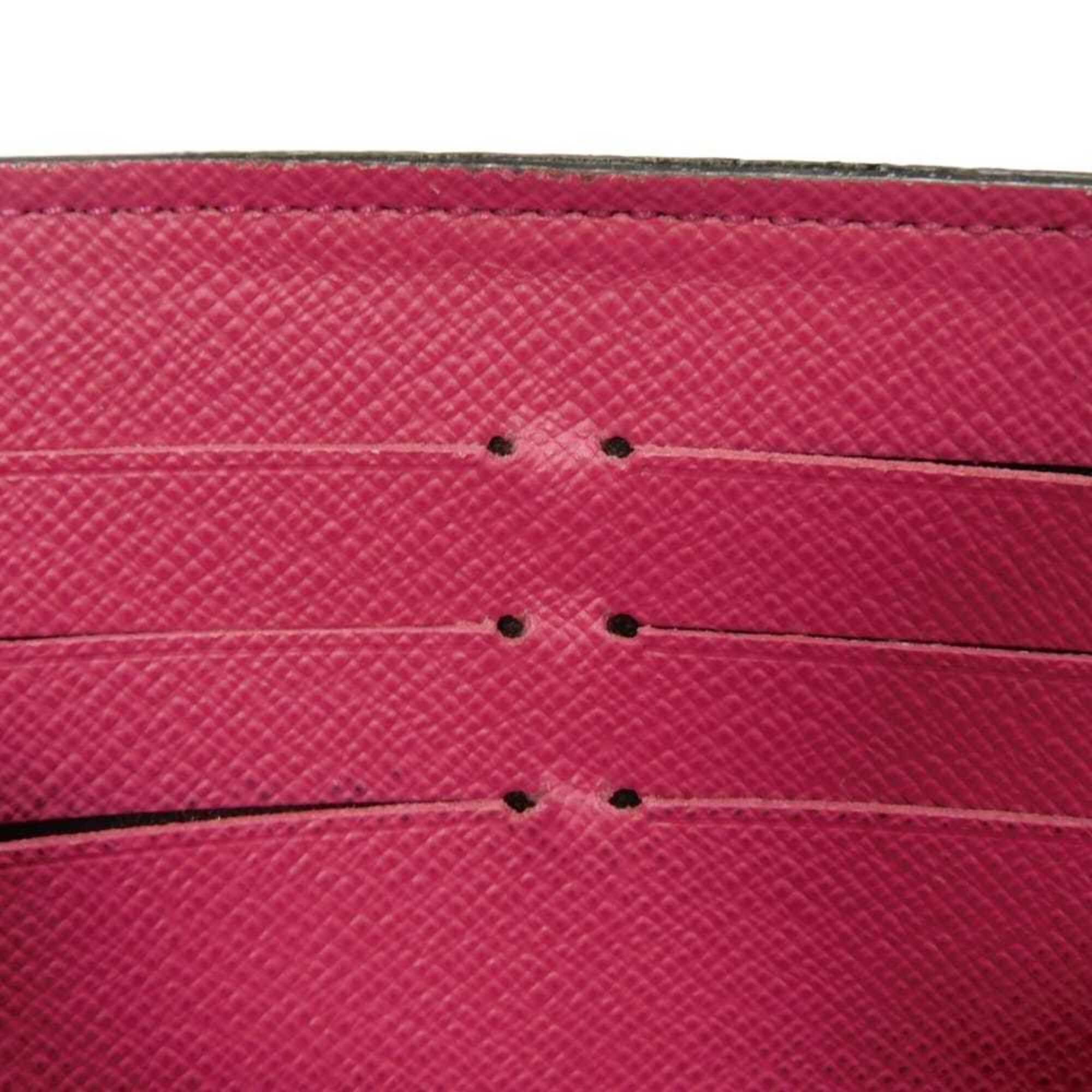 Louis Vuitton Brown Hot Pink Monogram Canvas Leather Long Wallet (Bi-Fold) (Pre-Owned)