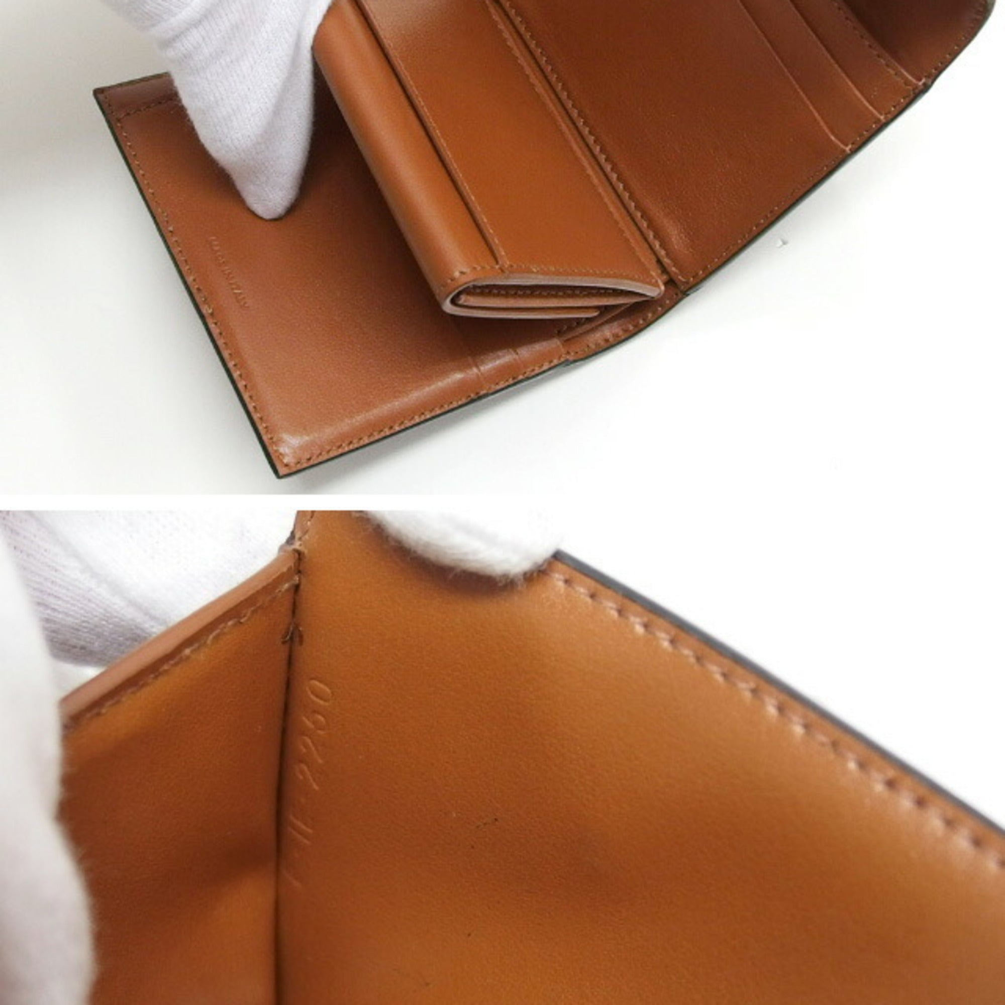 Celine Brown Dark Brown Coated Canvas Leather Wallet (Tri-Fold) (Pre-Owned)