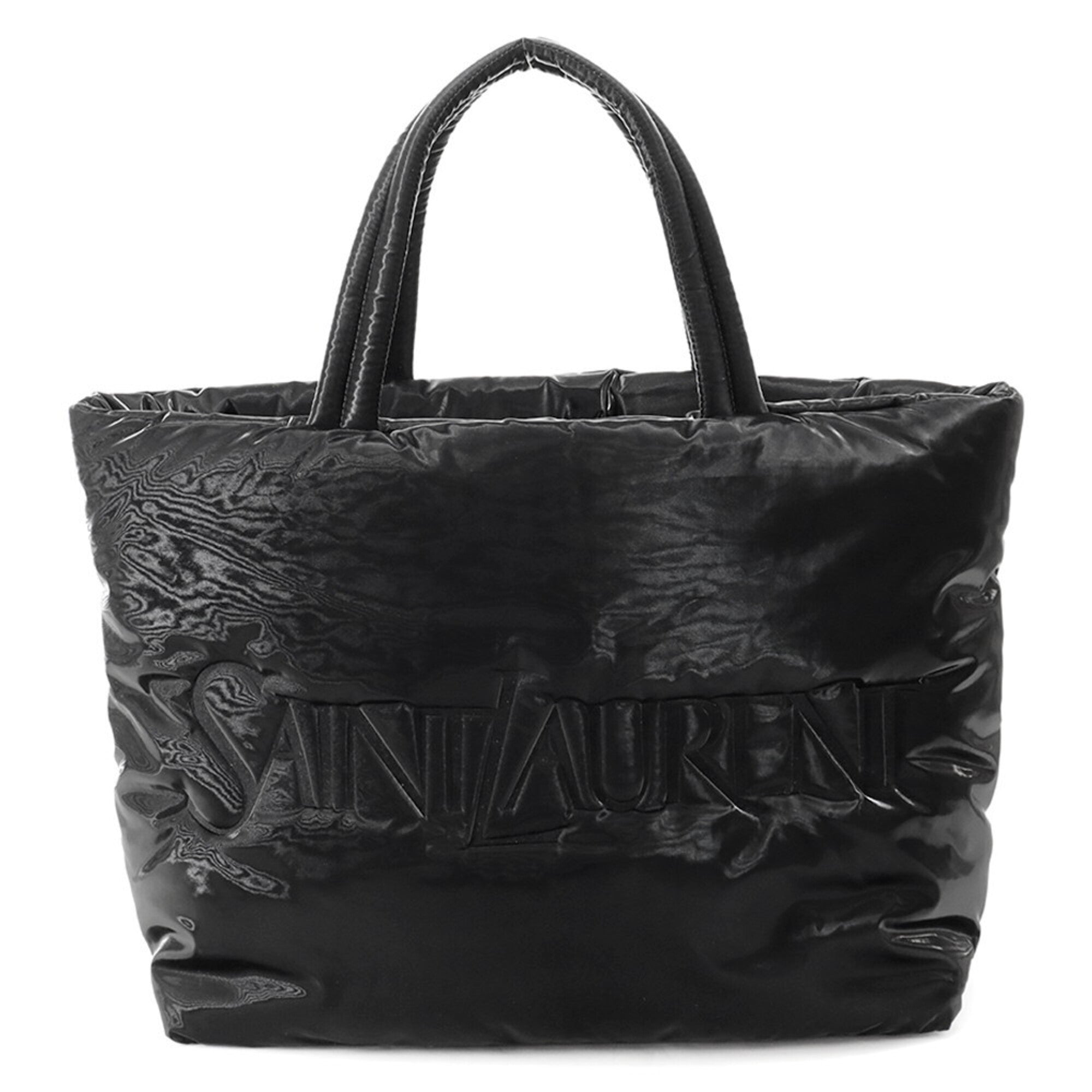 Yves Saint Laurent Black Nylon Handbag Tote Bag (Pre-Owned)