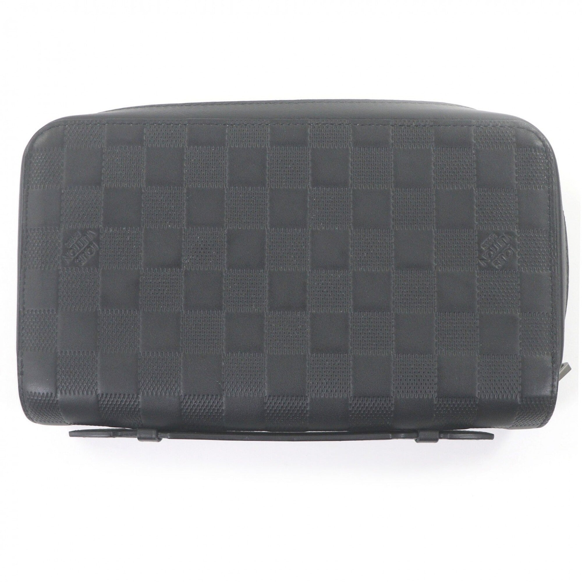 Louis Vuitton Damier Infini Black Leather Long Wallet (Bi-Fold) (Pre-Owned)