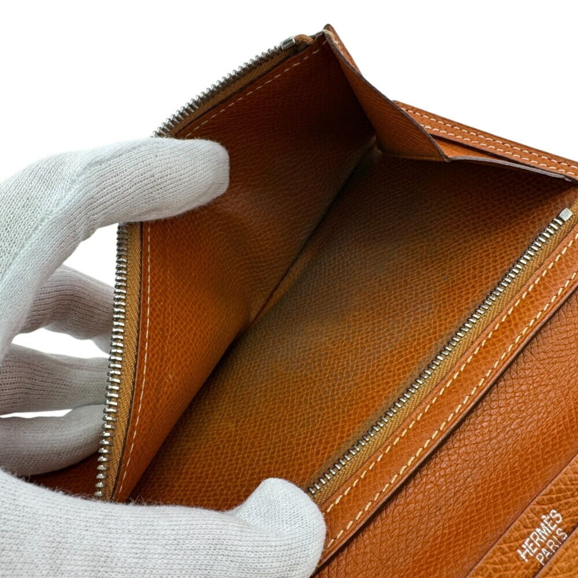 Hermes Brown Leather Long Wallet (Bi-Fold) (Pre-Owned)