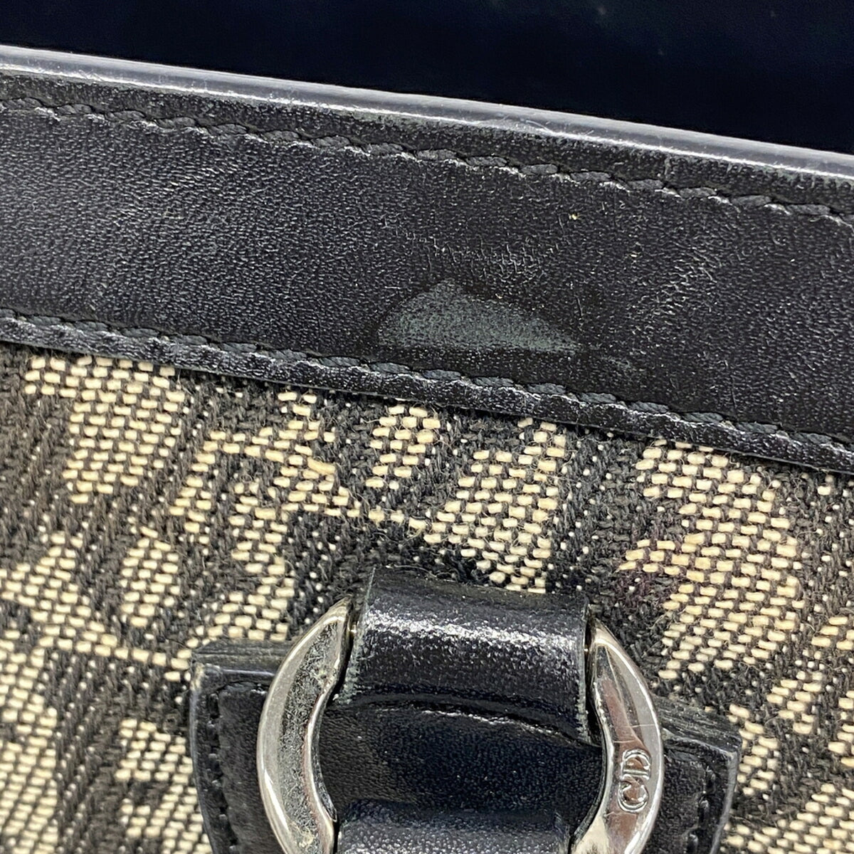 Christian Dior Beige Black Canvas Tote Bag (Pre-Owned)