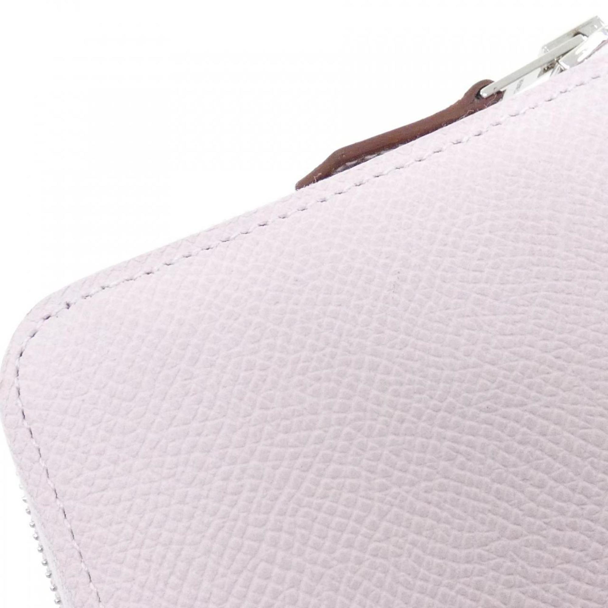 Hermes Pink Epsom Leather Silk Coin Purse/Coin Case (Pre-Owned)