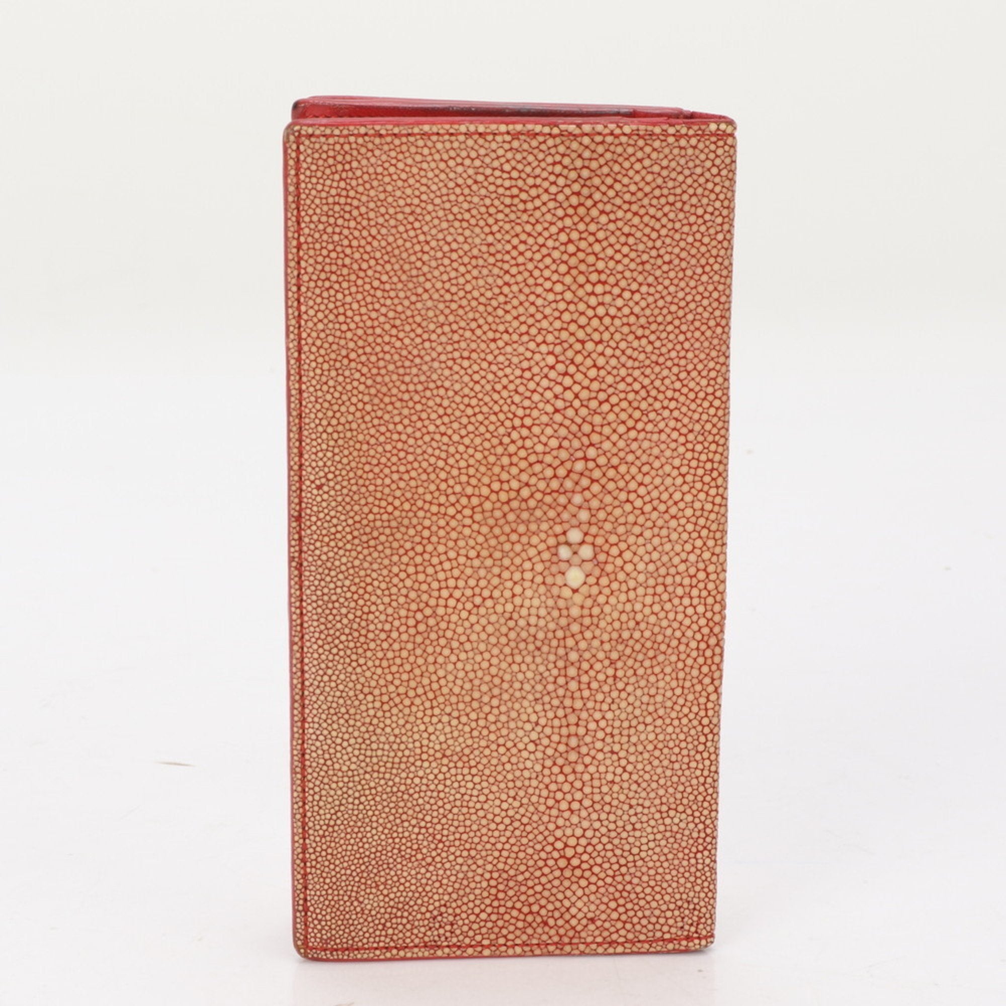 Bottega Veneta Orange Red Color Leather Long Bill Wallet (Bi-Fold) (Pre-Owned)