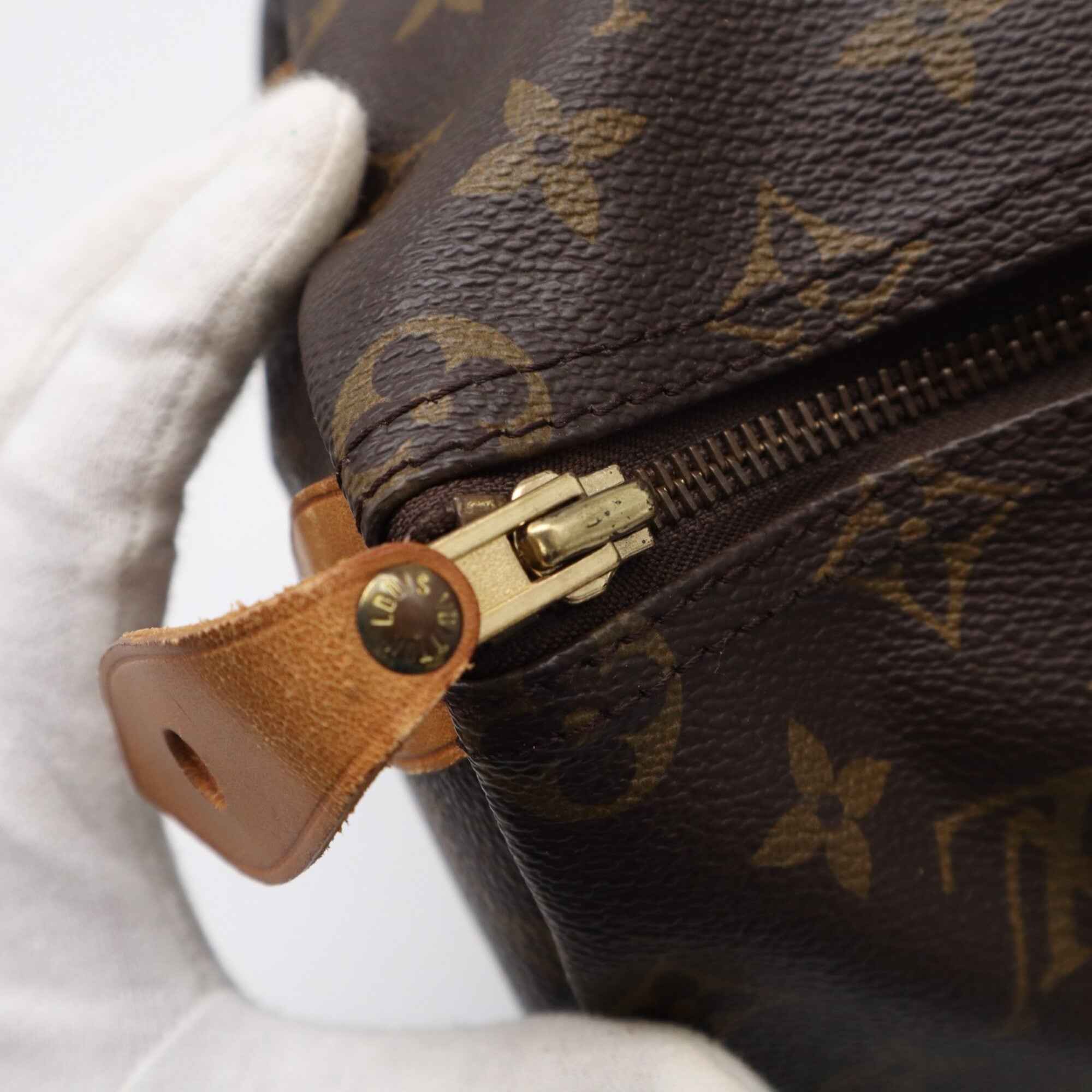 Louis Vuitton Monogram Brown Coated Canvas Leather Handbag (Pre-Owned)