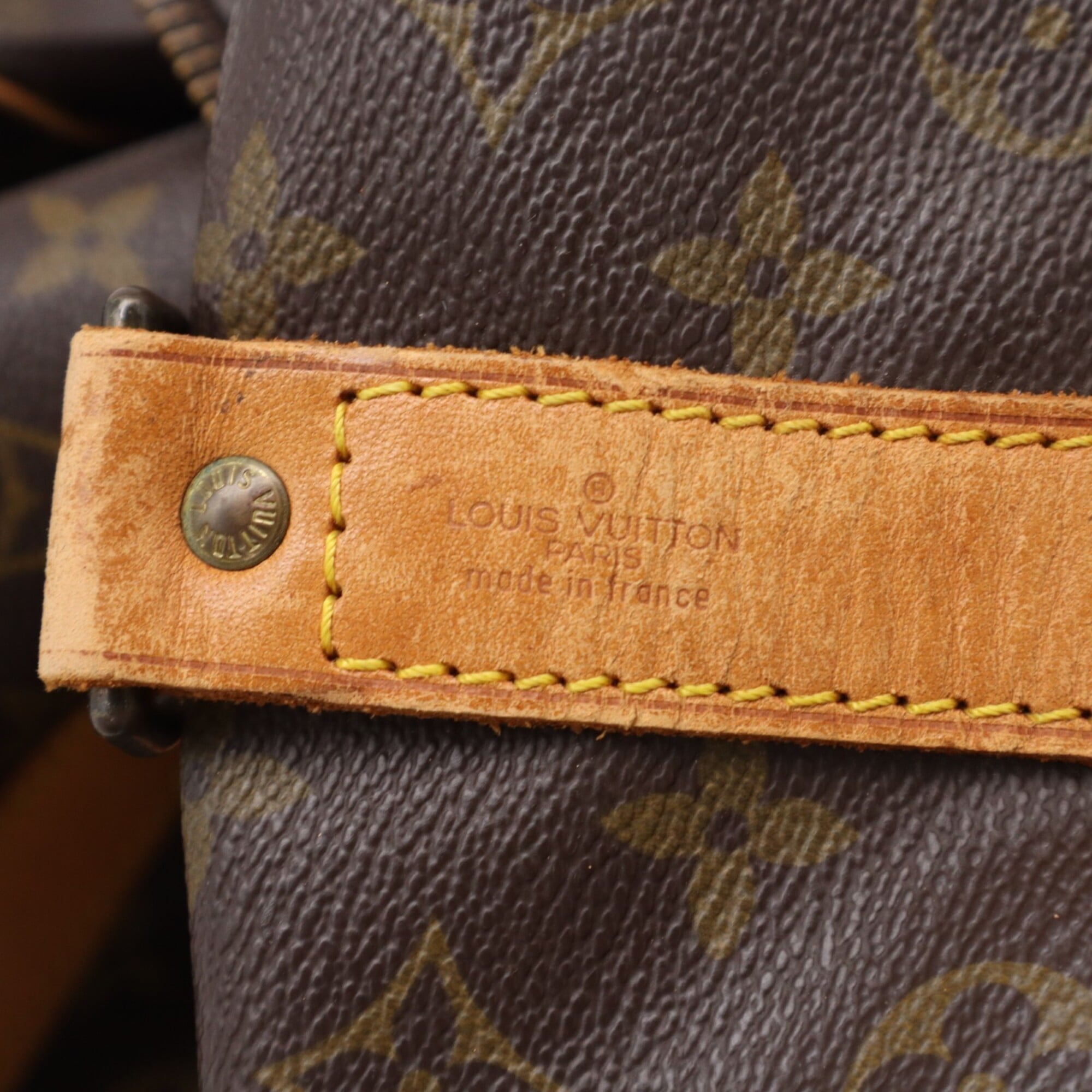 Louis Vuitton Monogram Beige Brown Coated Canvas Leather Boston Bag (Pre-Owned)