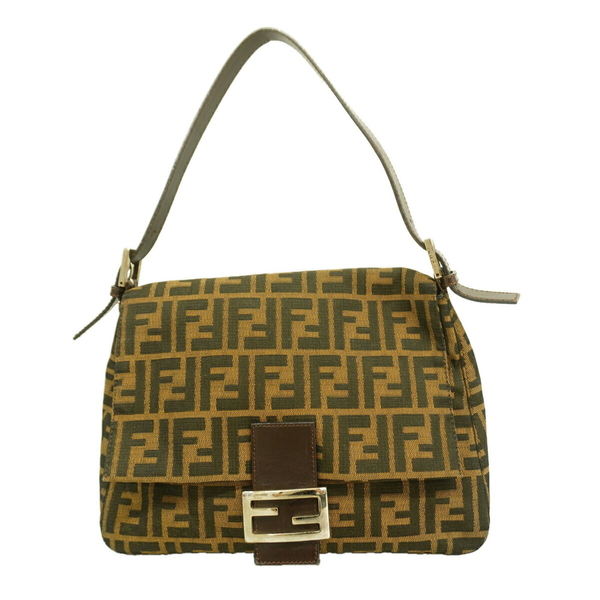Fendi Brown Nylon Canvas Handbag (Pre-Owned)