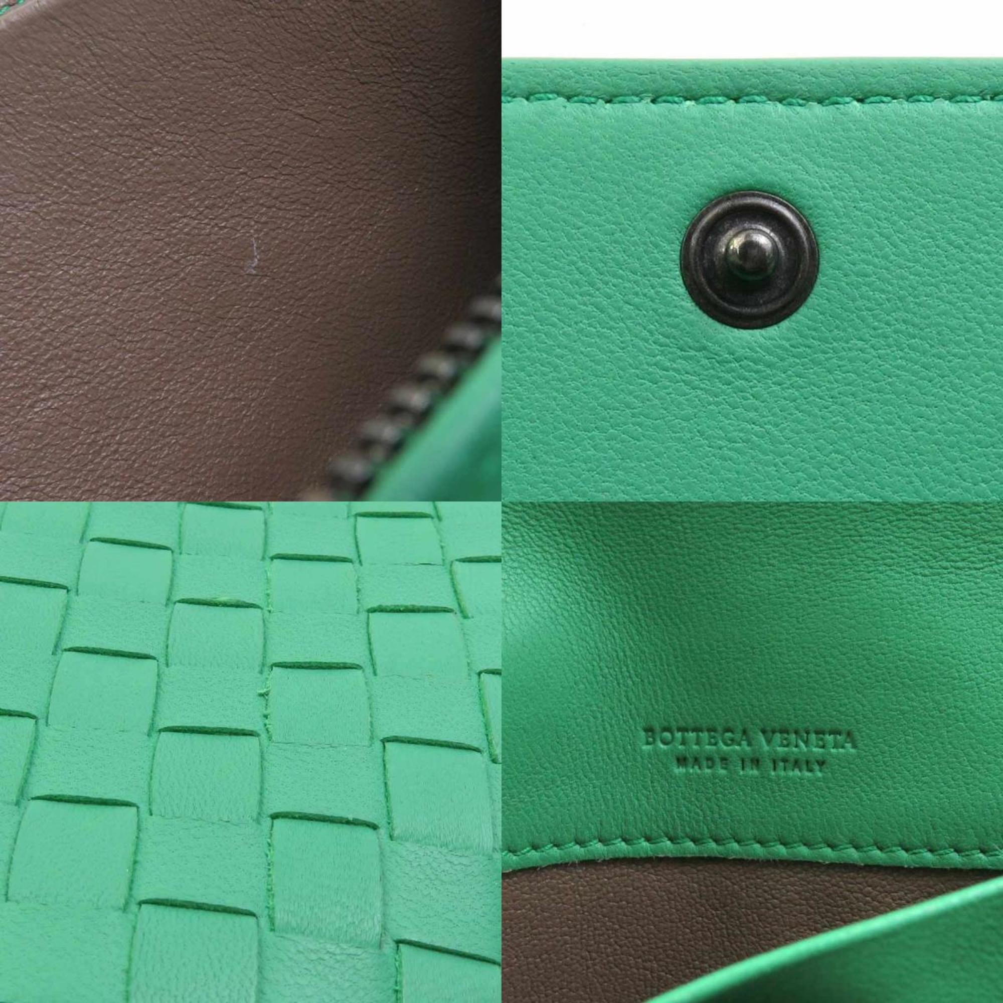 Bottega Veneta Green Intrecciato Long Wallet (Bi-Fold) (Pre-Owned)