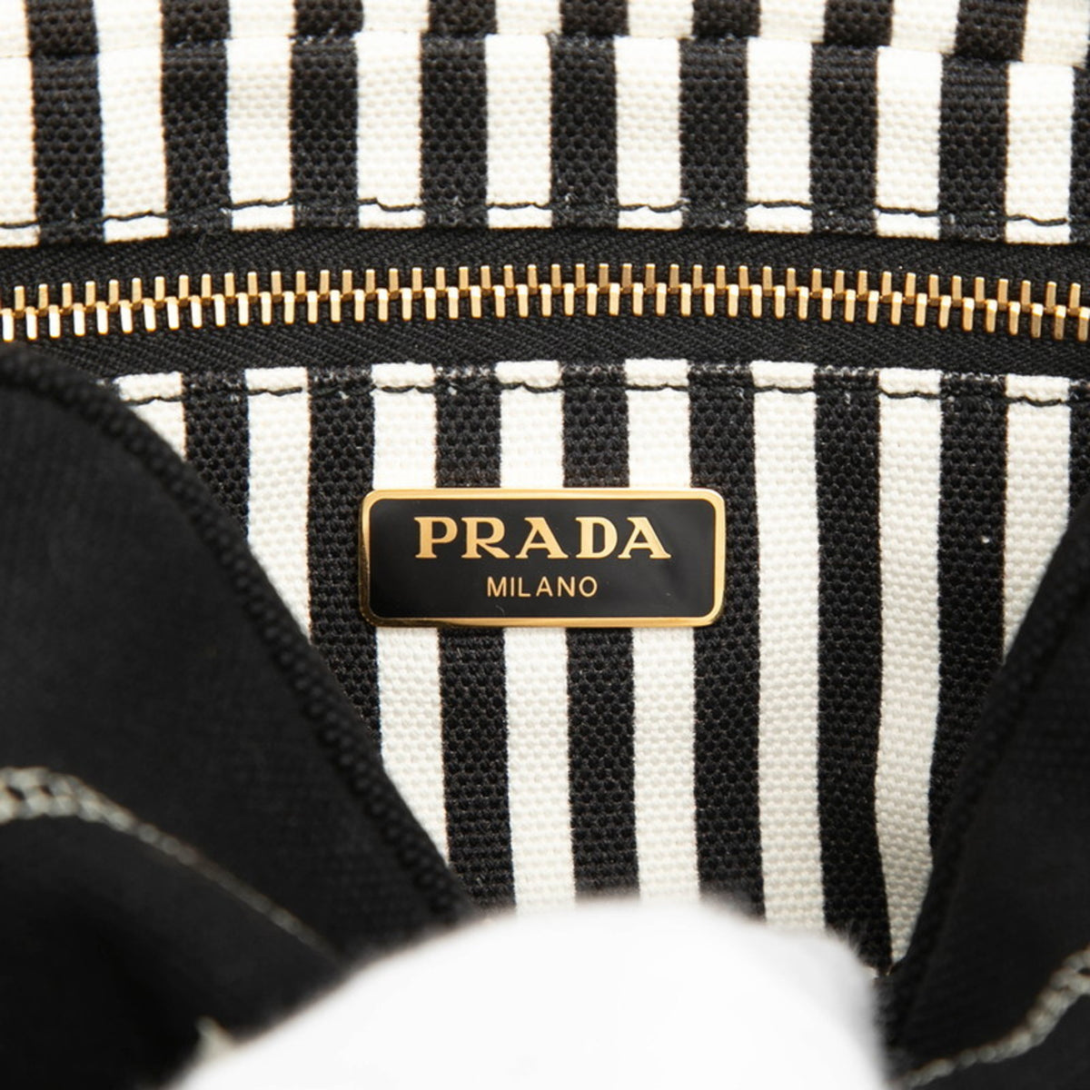 Prada Black Canvas Handbag Pouch (Pre-Owned)
