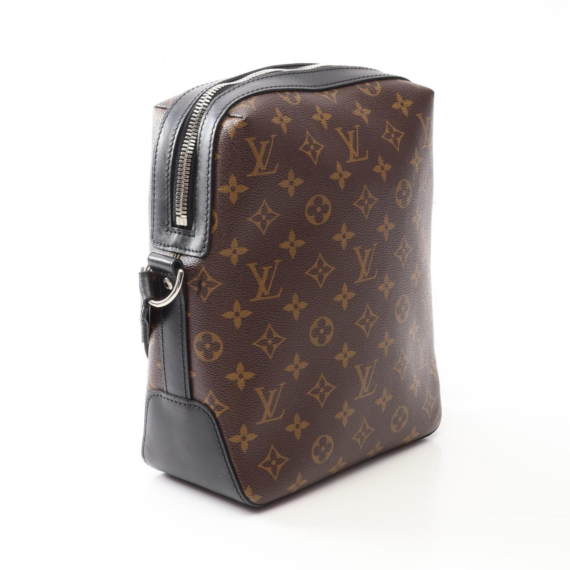 Louis Vuitton Black Brown Monogram Macassar Coated Canvas Leather Handbag Shoulder Bag (Pre-Owned)