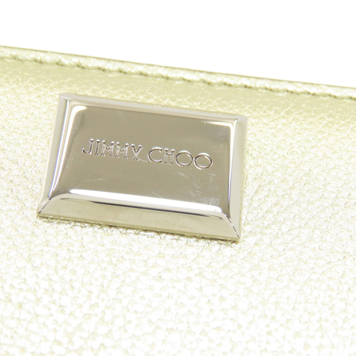 Jimmy Choo Gold Leather Long Wallet (Bi-Fold) (Pre-Owned)