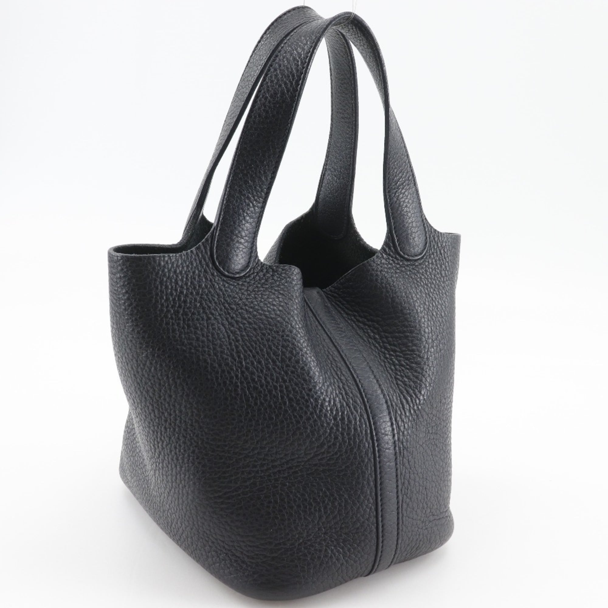 Hermes Black Taurillon Clemence Leather Handbag (Pre-Owned)