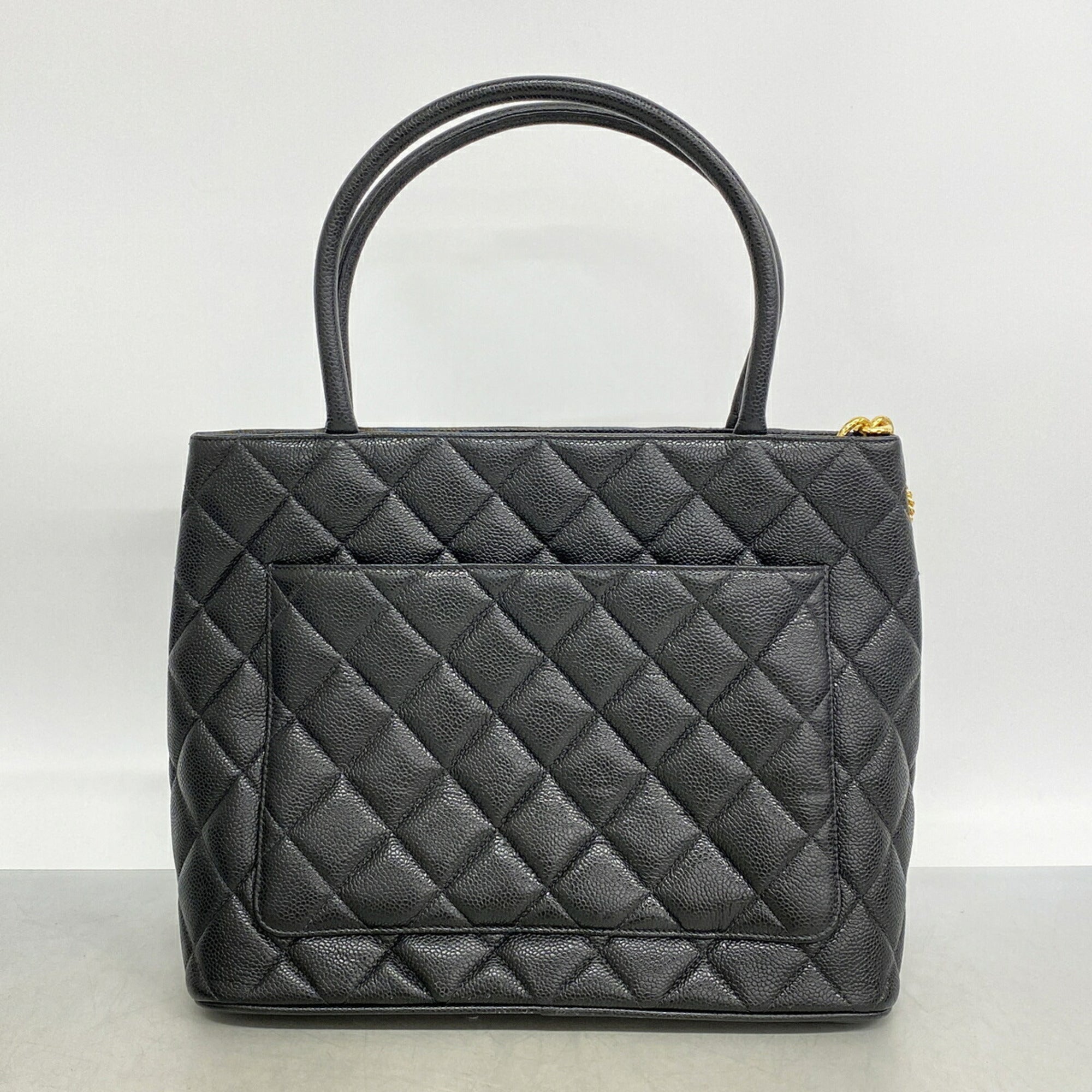 Chanel Black Grained Calfskin Tote Bag (Pre-Owned)