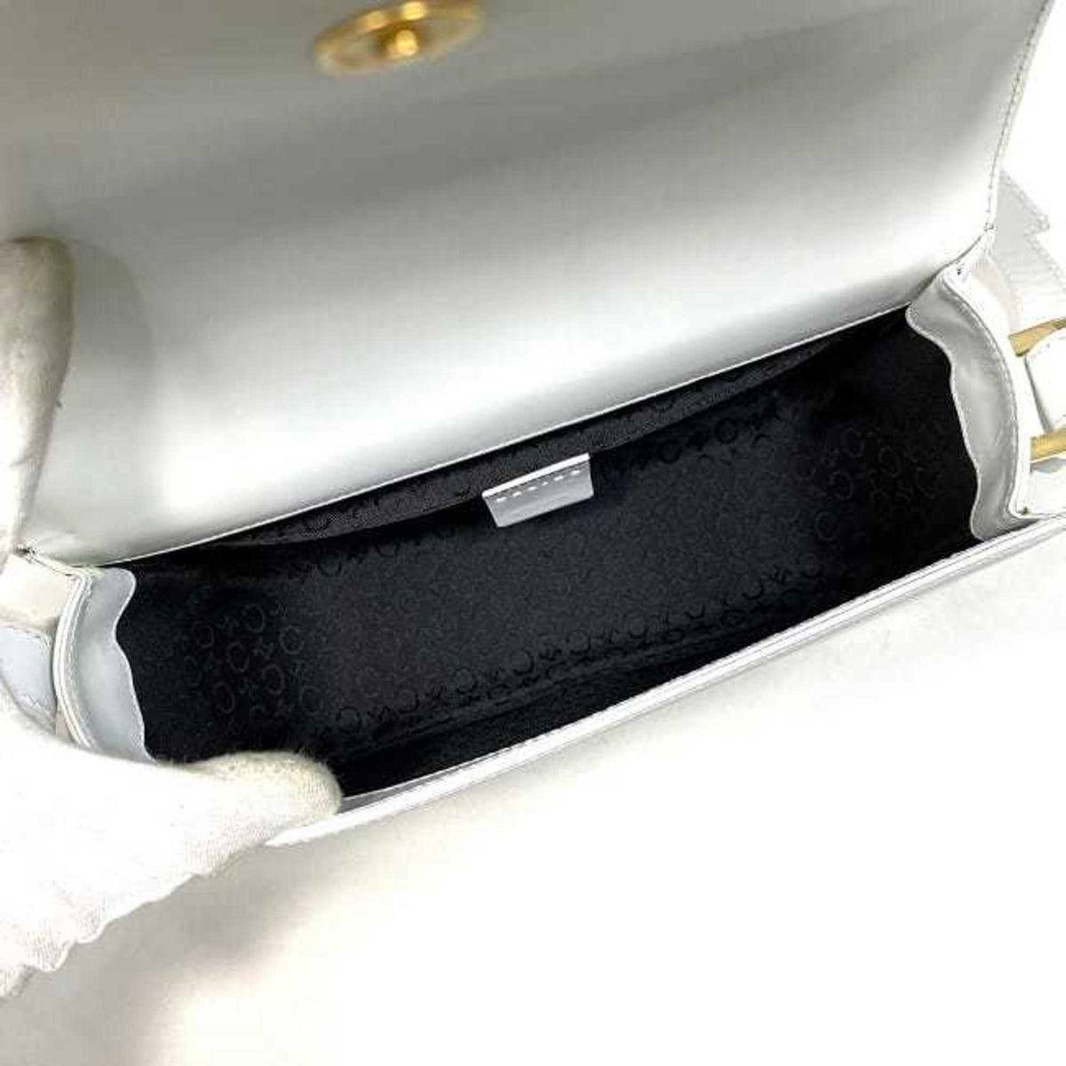 Celine White Leather Handbag Shoulder Bag (Pre-Owned)