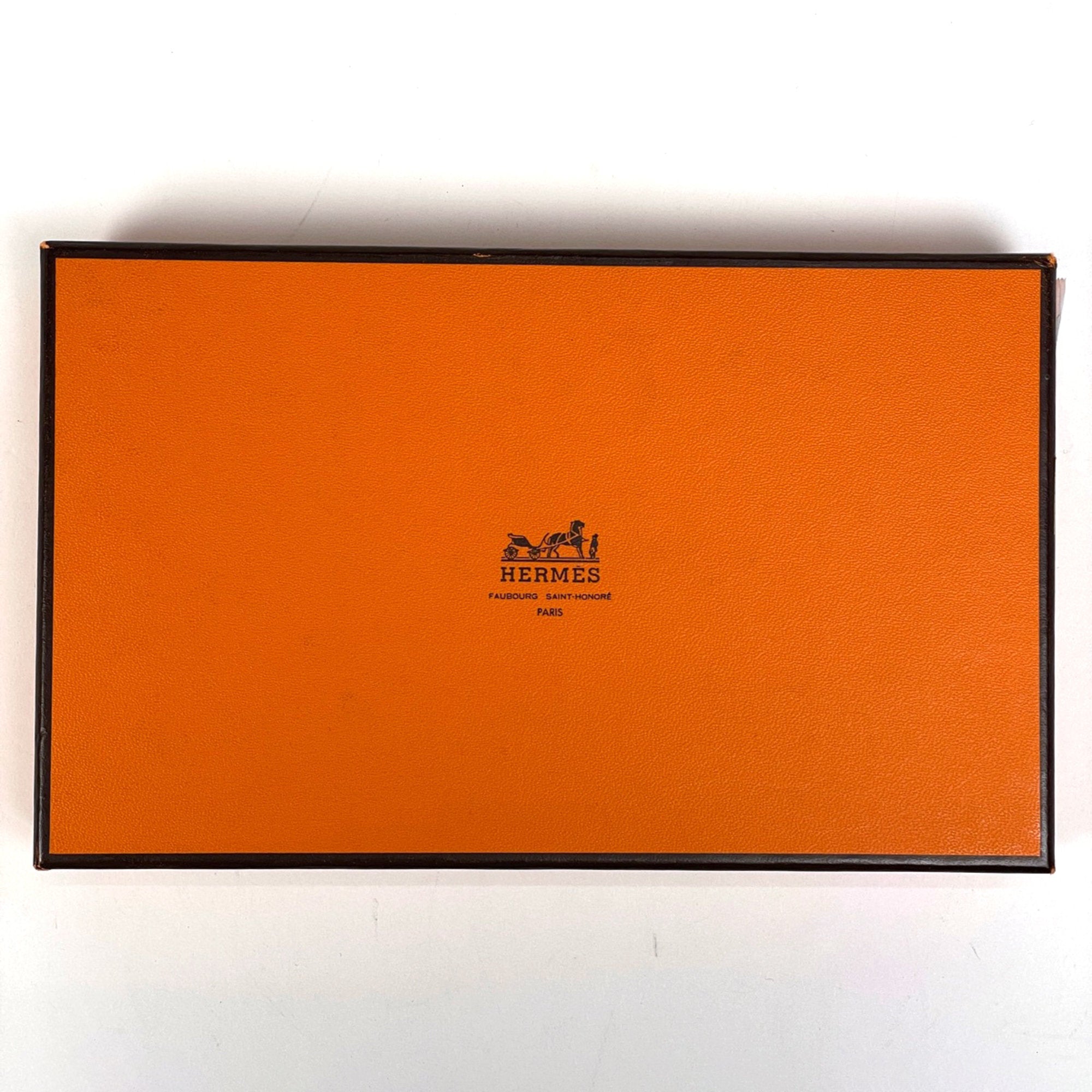 Hermes Bearn Black Box Calf Leather Long Wallet (Bi-Fold) (Pre-Owned)