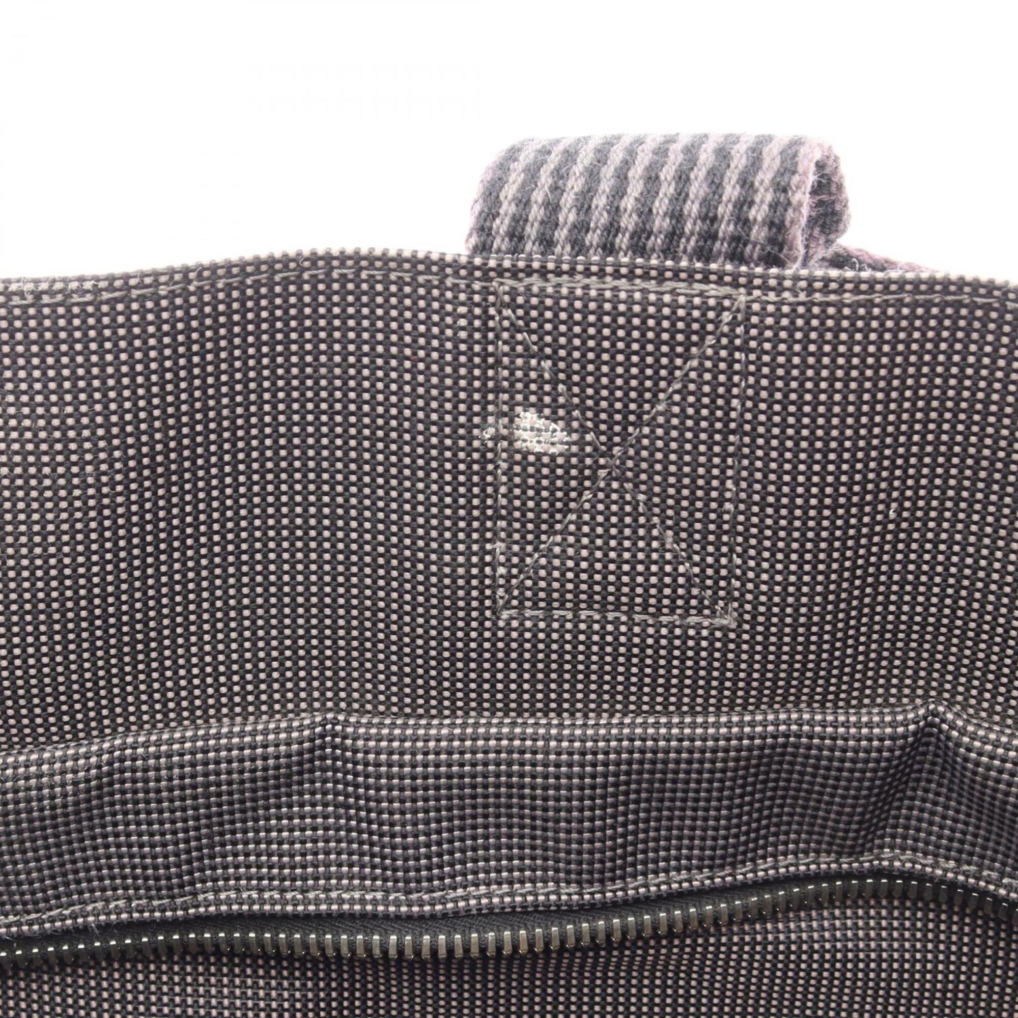 Hermes Gray Nylon Canvas Handbag Tote Bag (Pre-Owned)