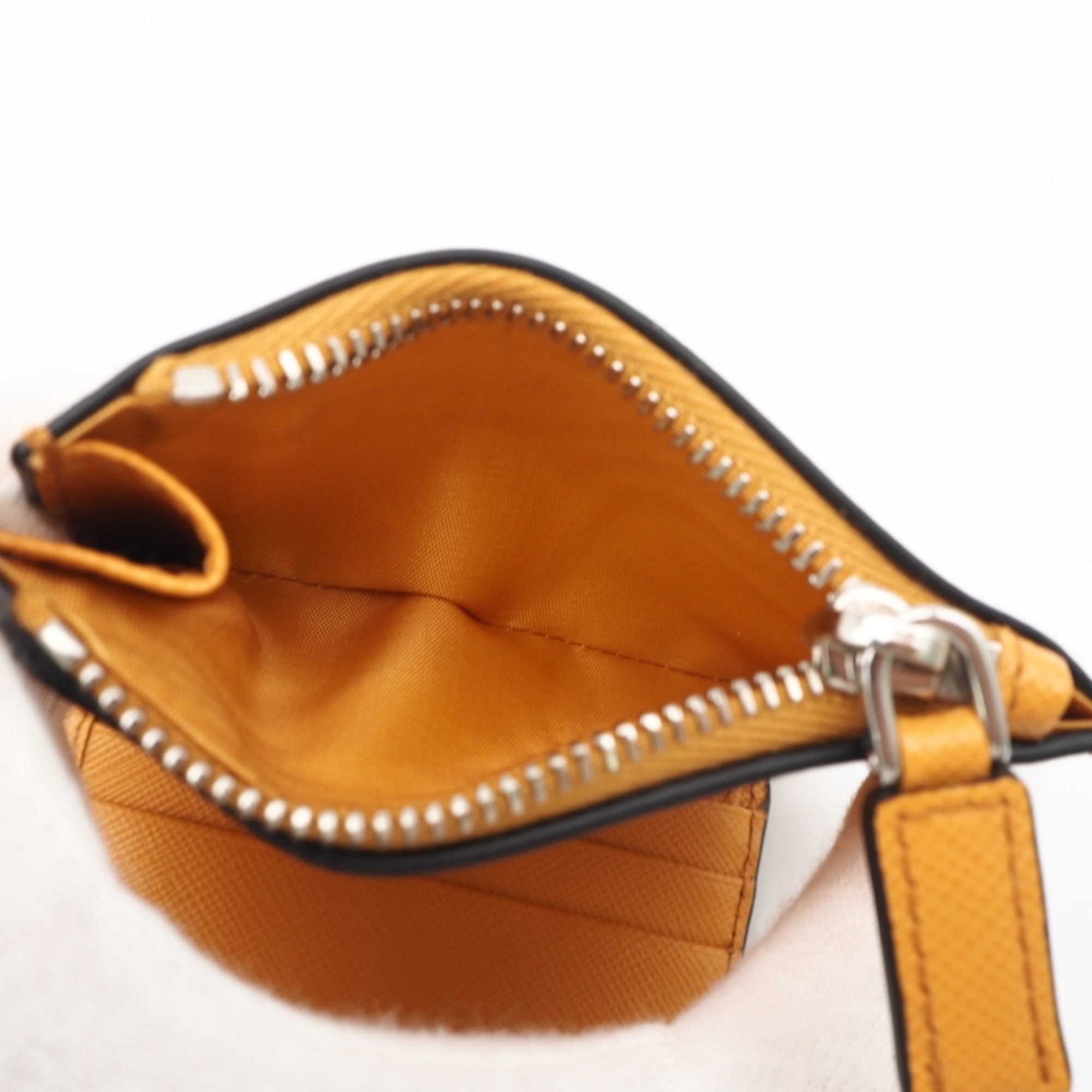 Prada Orange Saffiano Triangle Wallet (Bi-Fold) (Pre-Owned)