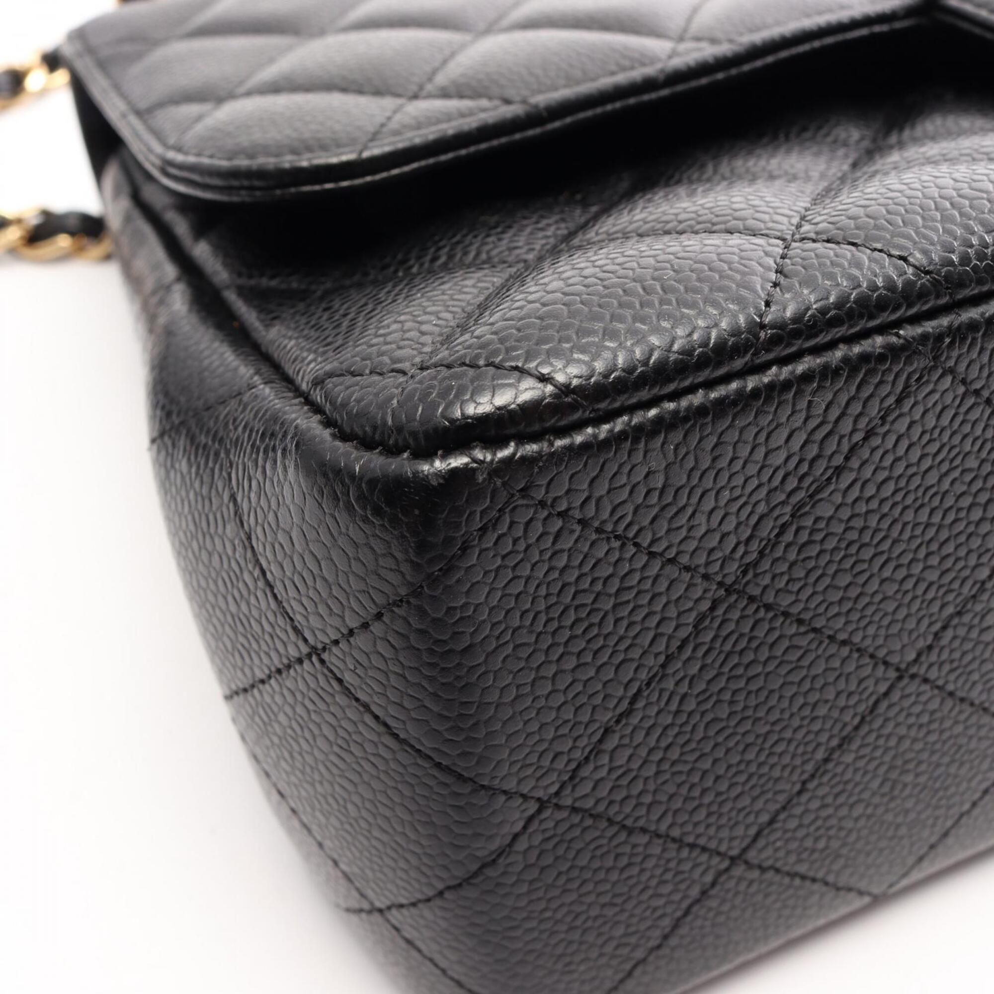 Chanel Black Grained Calfskin Handbag Shoulder Bag (Pre-Owned)