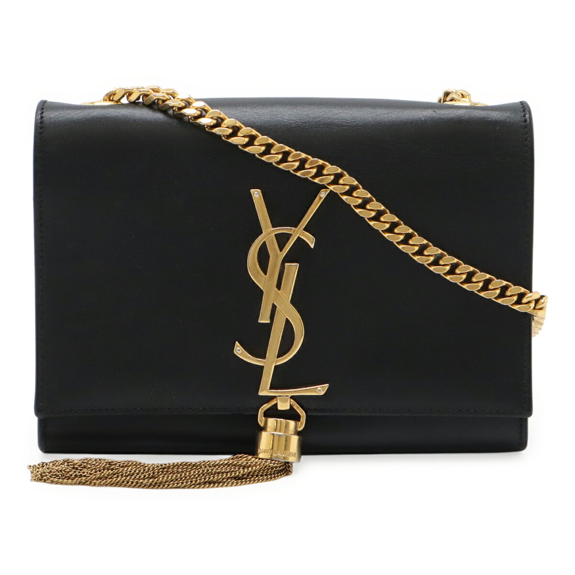 Yves Saint Laurent Black Leather Pochette Shoulder Bag (Pre-Owned)