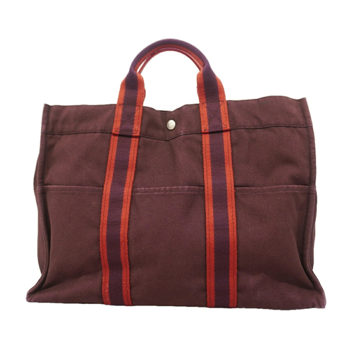 Hermes Brown Canvas Tote Bag (Pre-Owned)