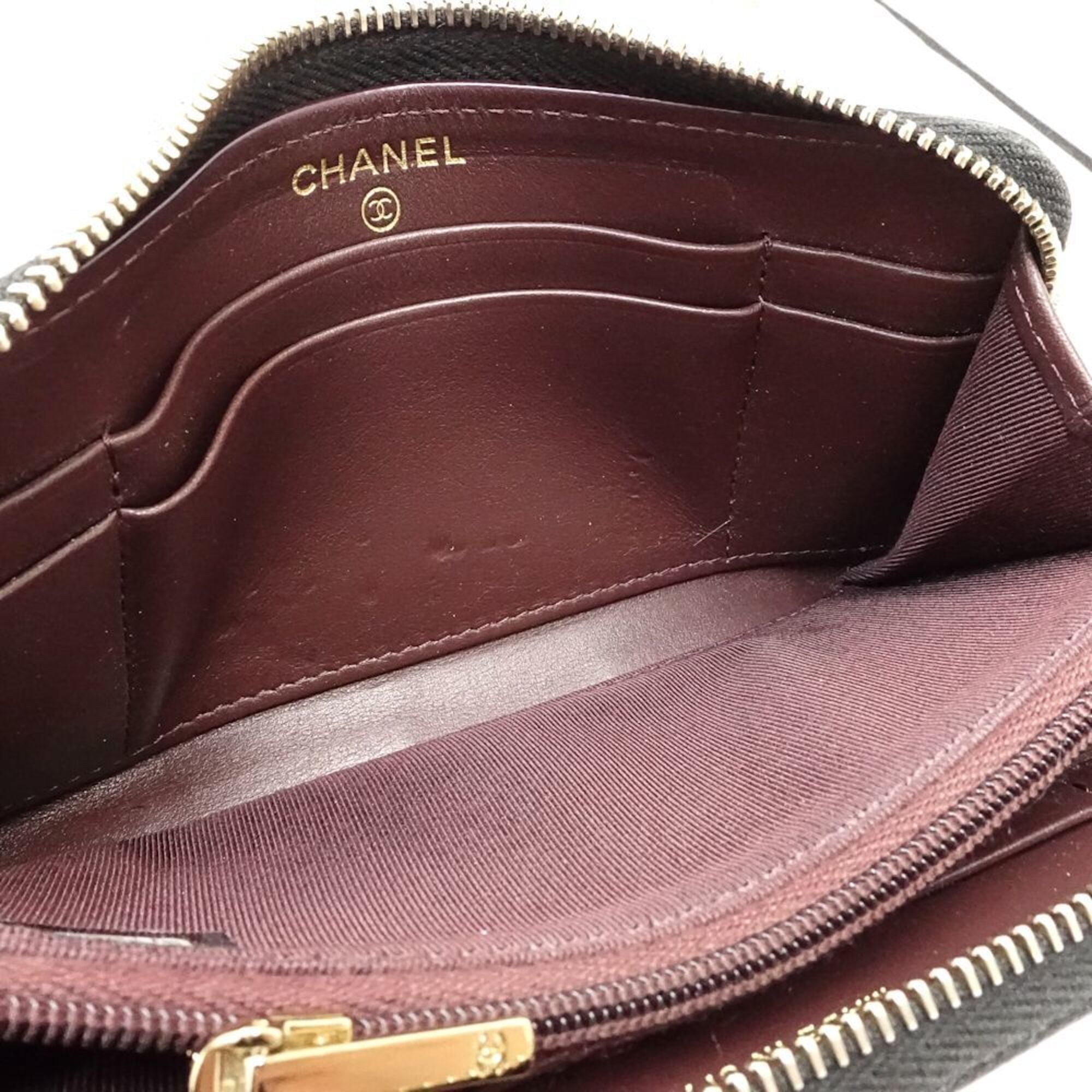 Chanel Black Grained Calfskin Coin Purse/Coin Case (Pre-Owned)