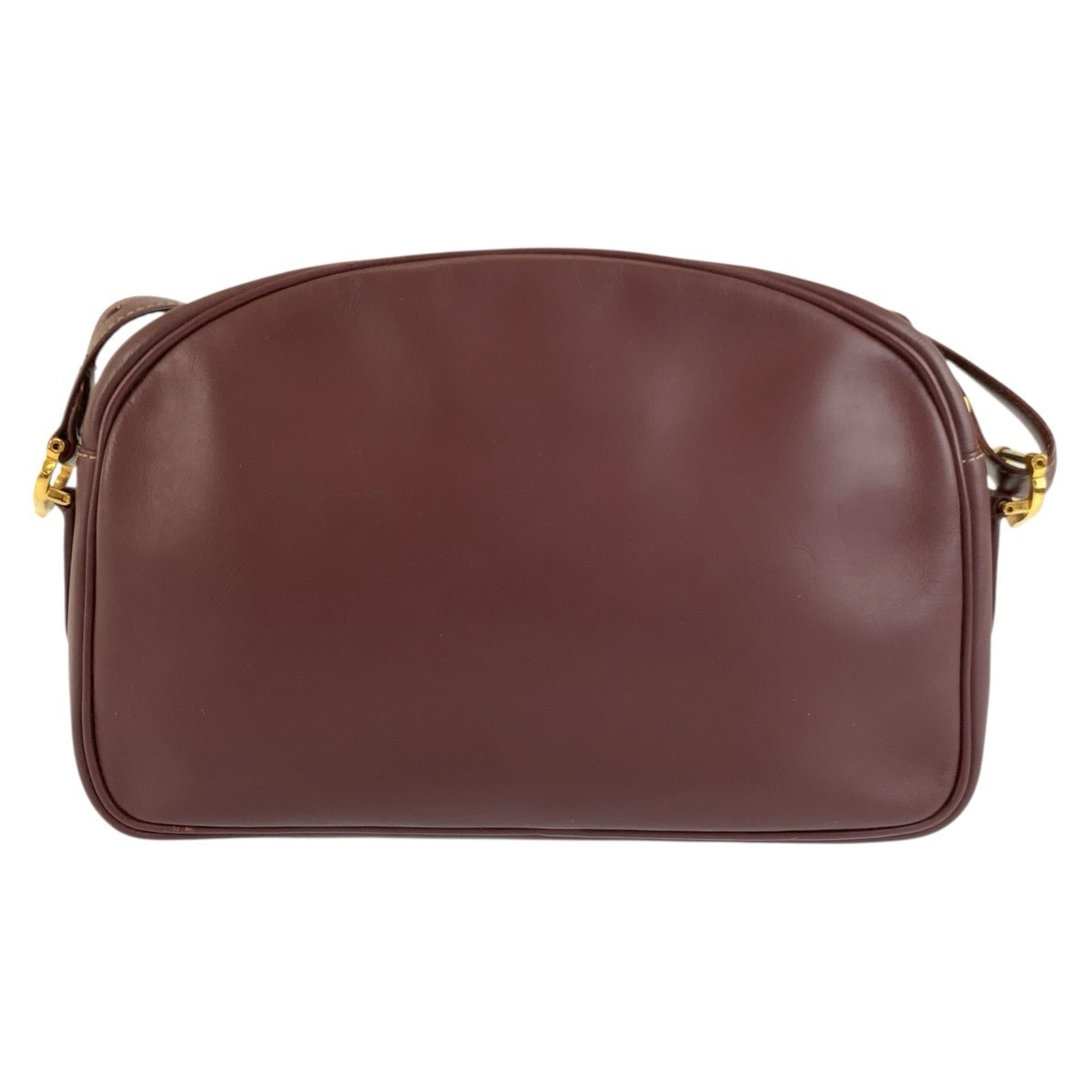 Cartier Wine Red Leather Pochette Shoulder Bag (Pre-Owned)