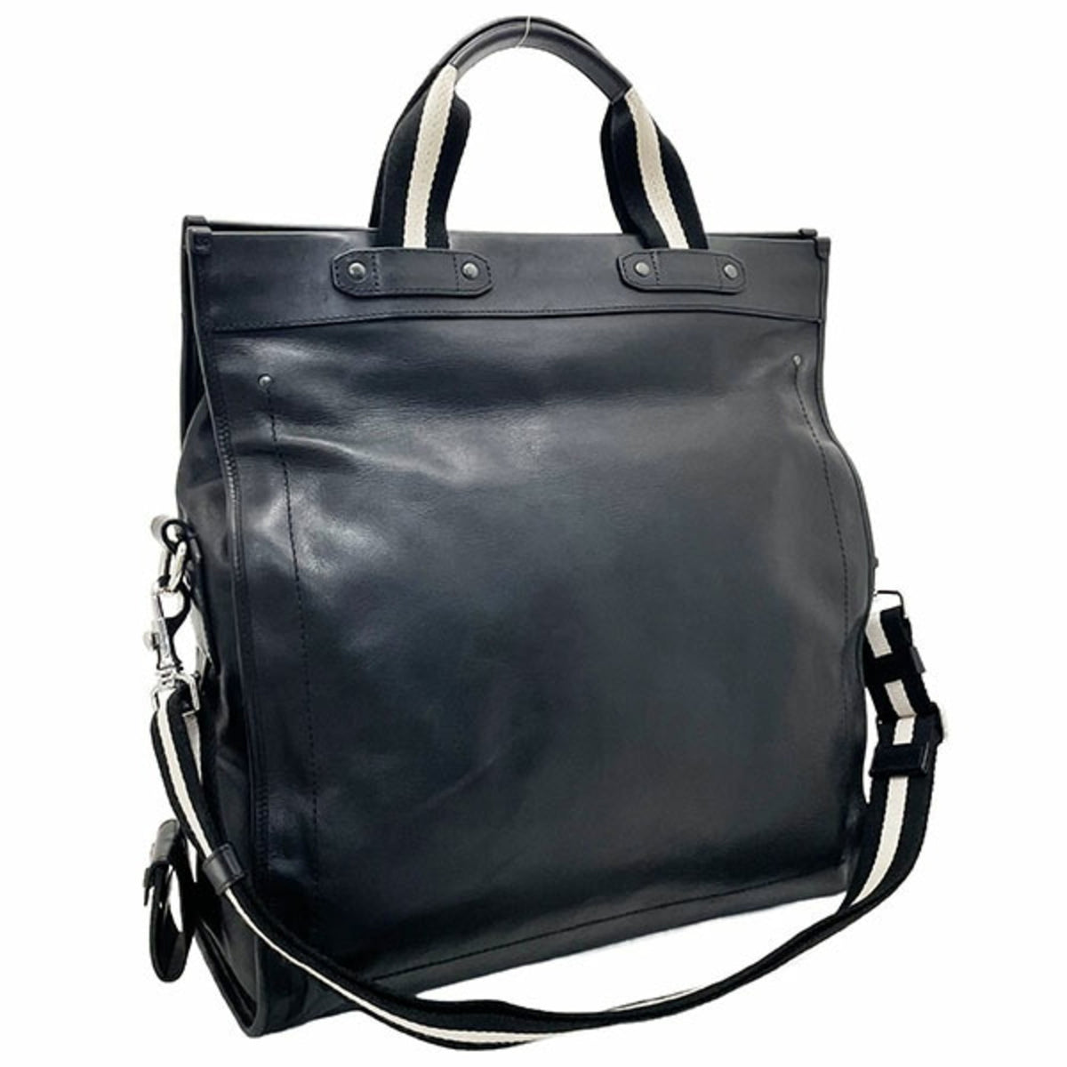 Bally Black Leather Handbag Shoulder Bag Tote Bag (Pre-Owned)